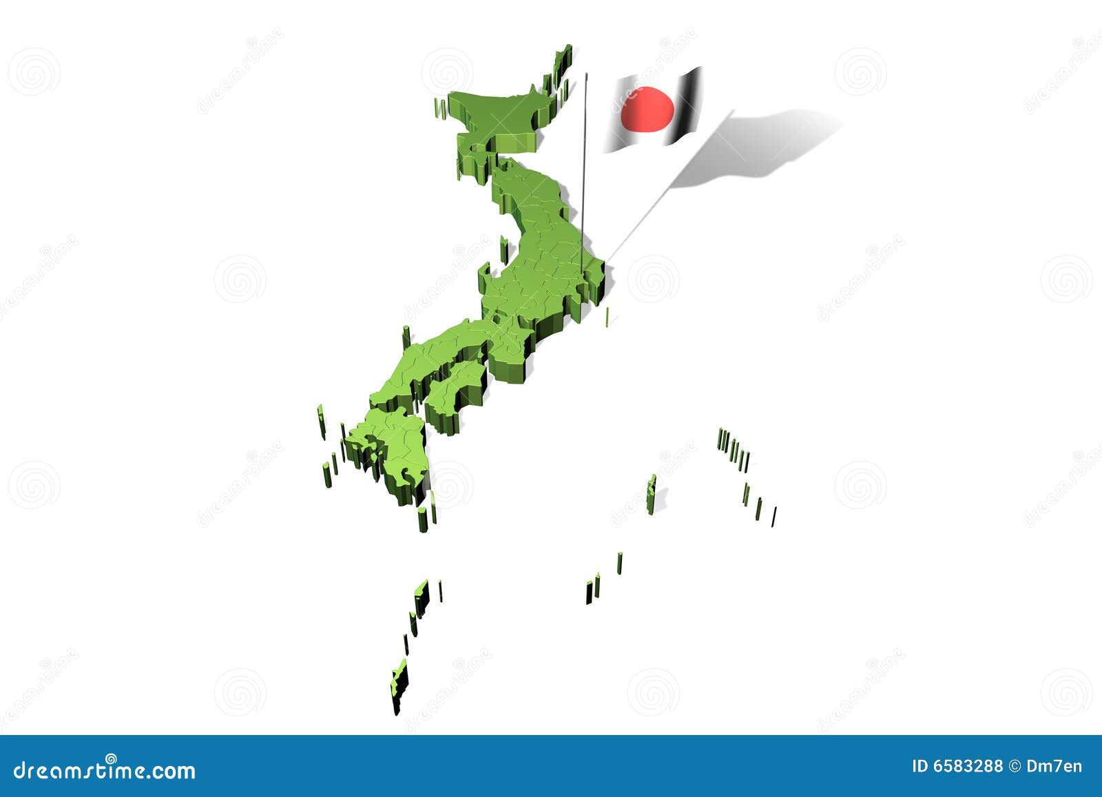 Map of Japan with flag stock illustration. Illustration of illustrated