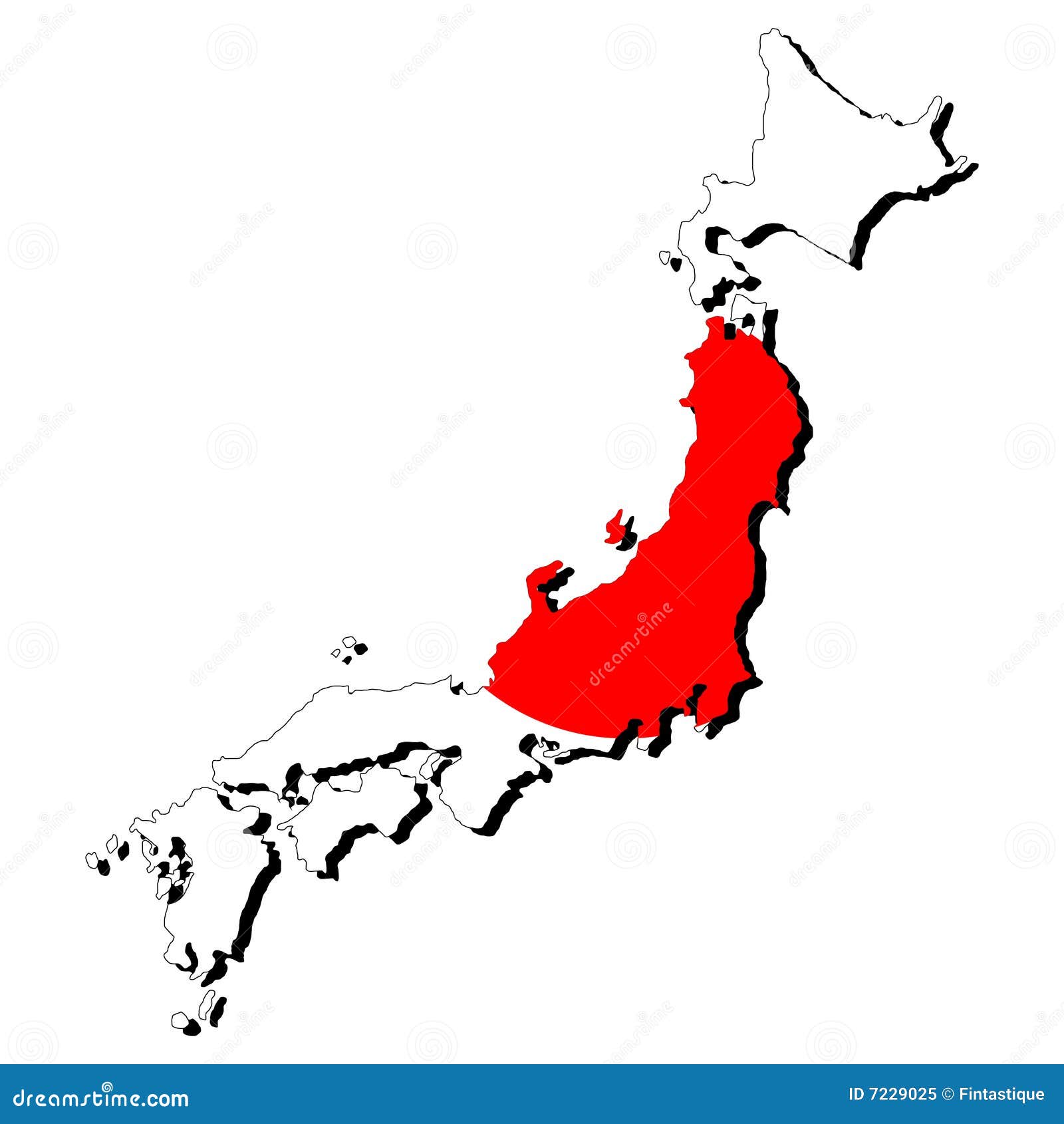 Map of Japan with flag stock vector. Image of nation, silhouette - 7229025