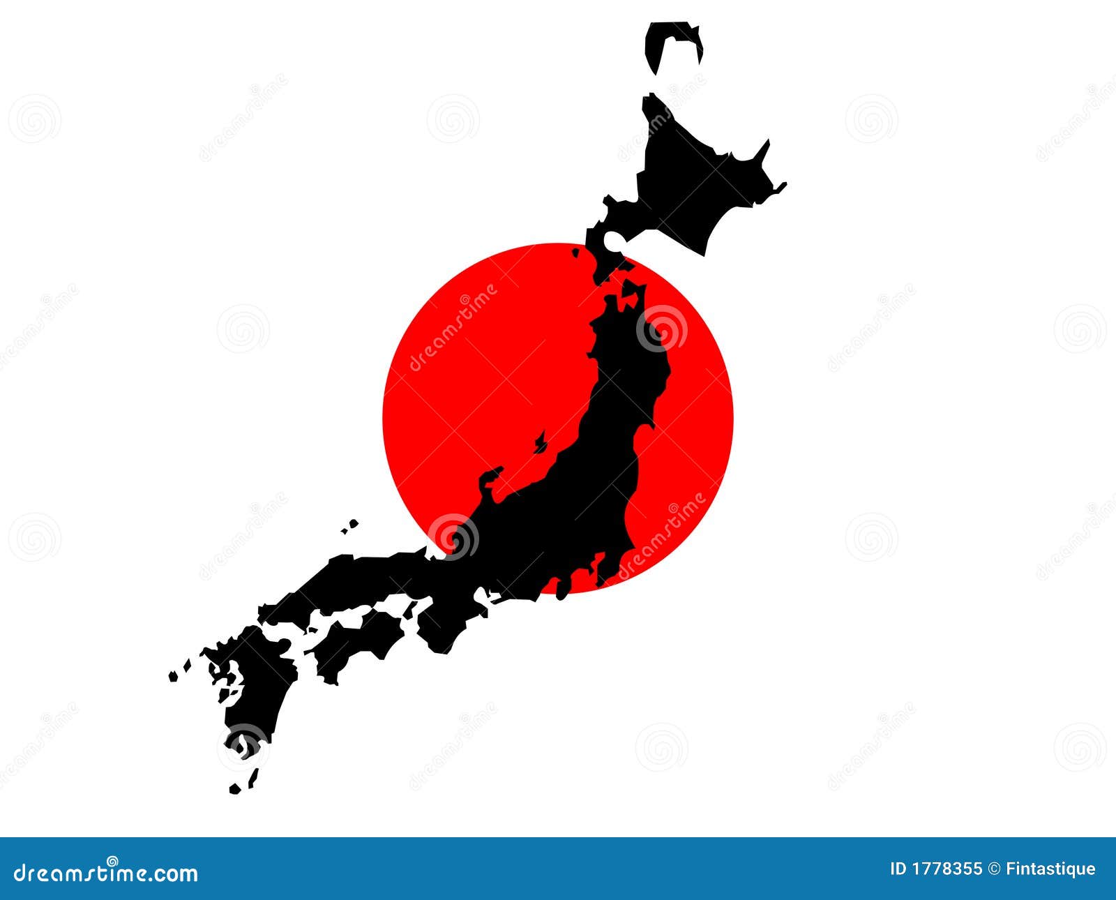 Map of Japan and Japanese Flag Stock Vector - Illustration of
