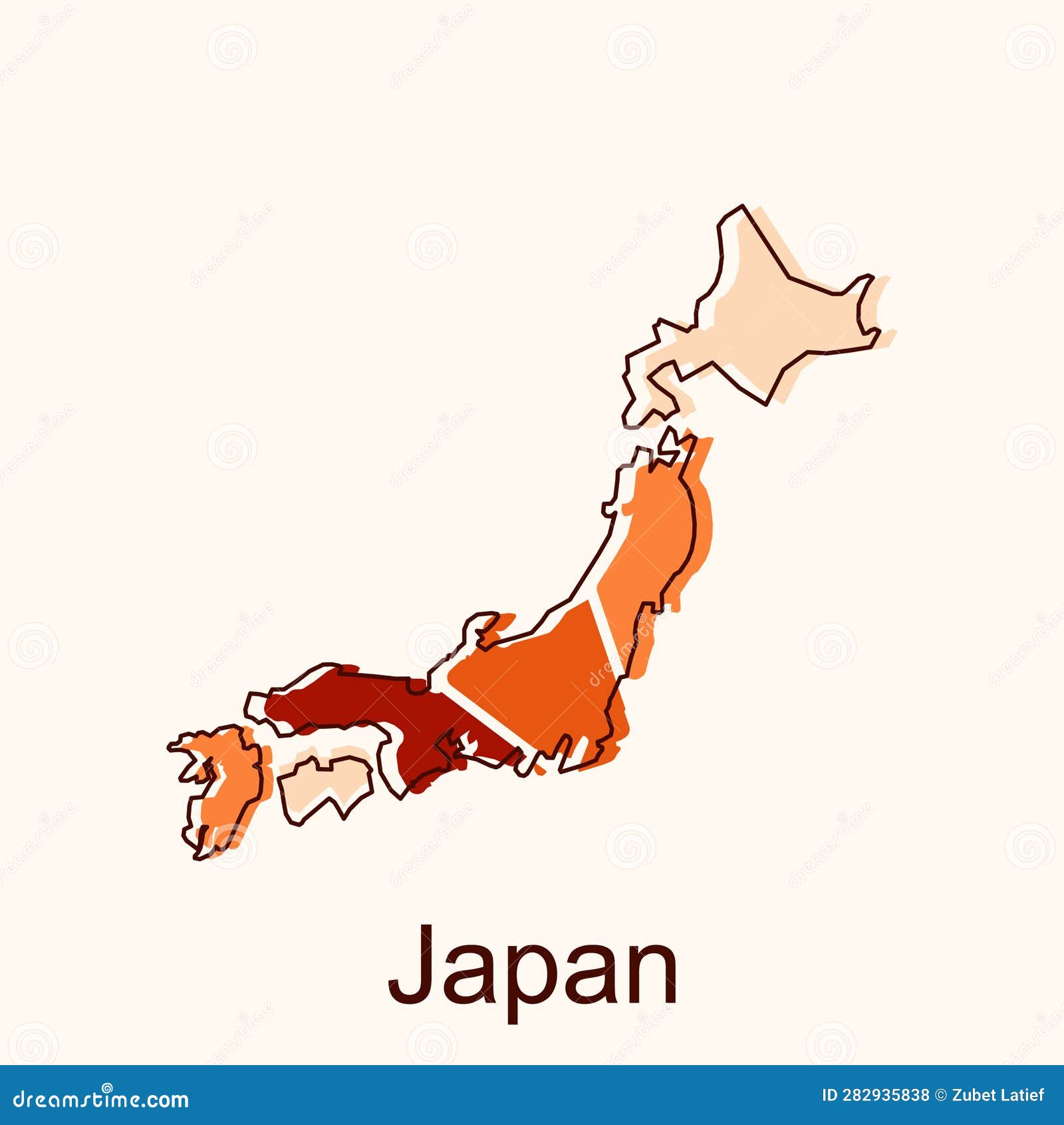 Map of Japan Vector Design Template, National Borders and Important