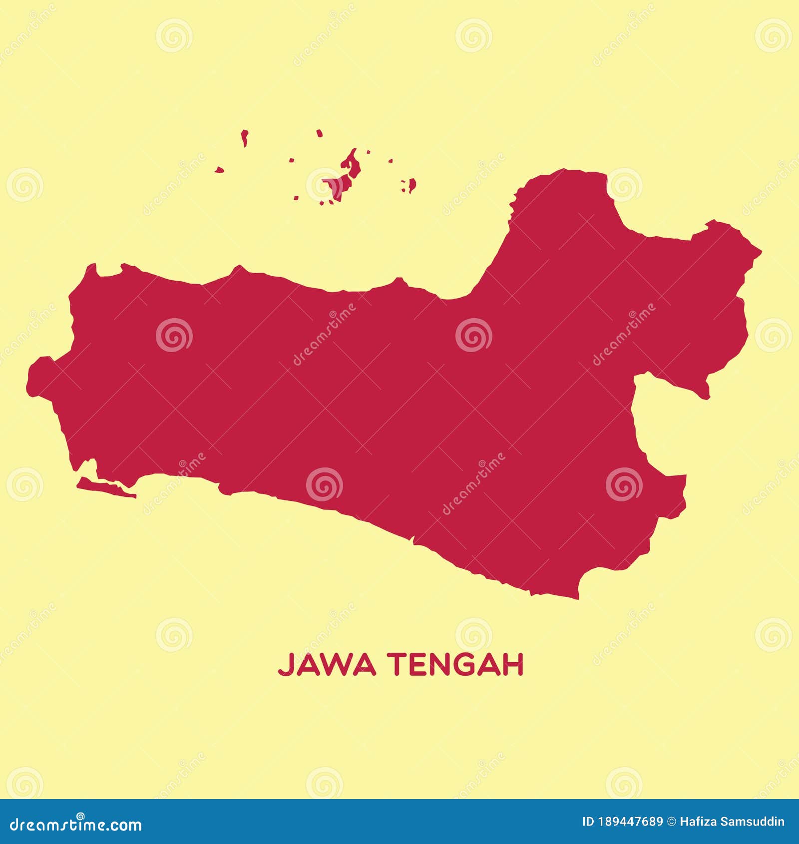 Map Of Jawa Tengah Vector Illustration Decorative Design Stock Vector