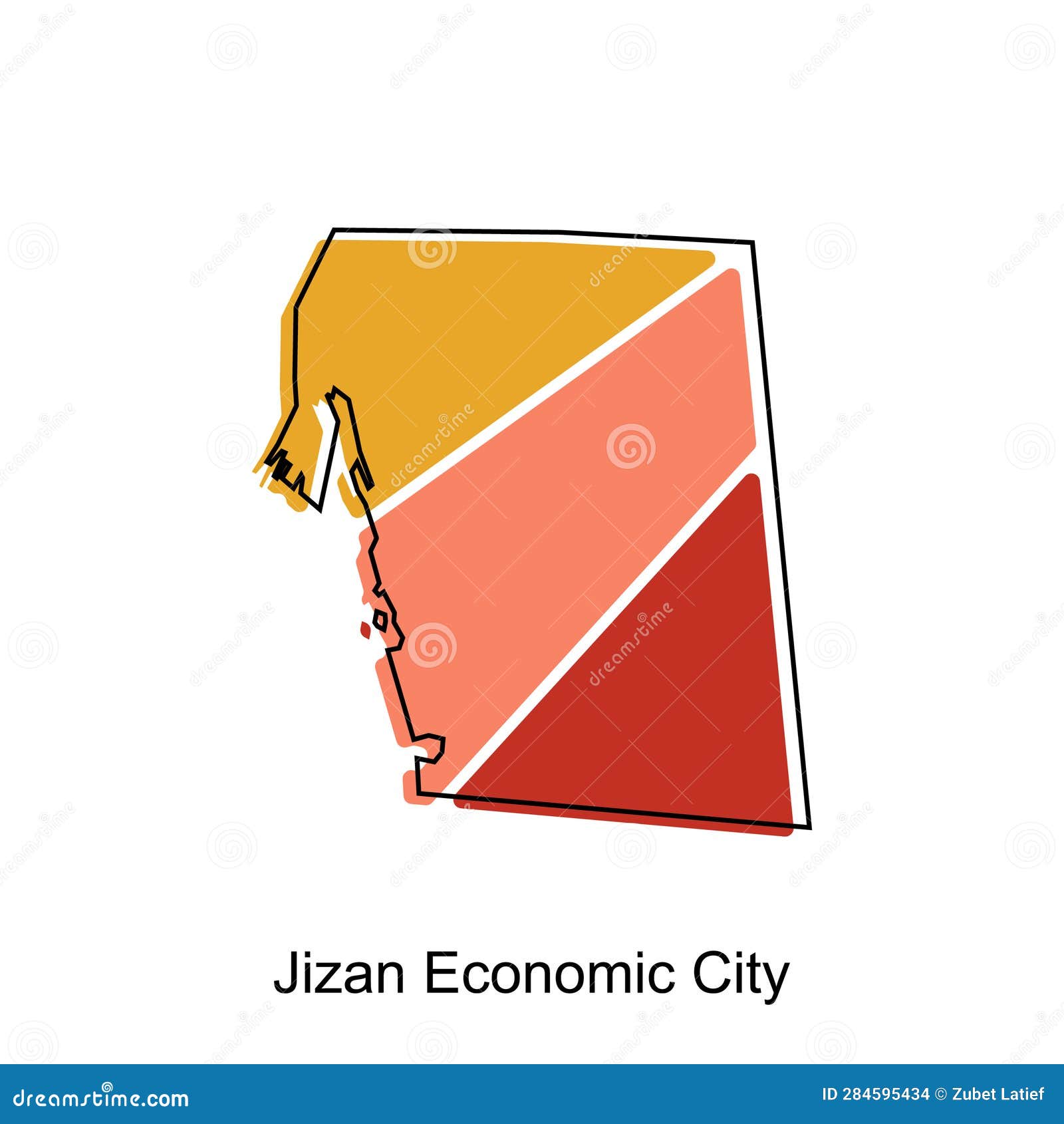 map of jizan economic city  template, world map international  template with outline graphic sketch style  on