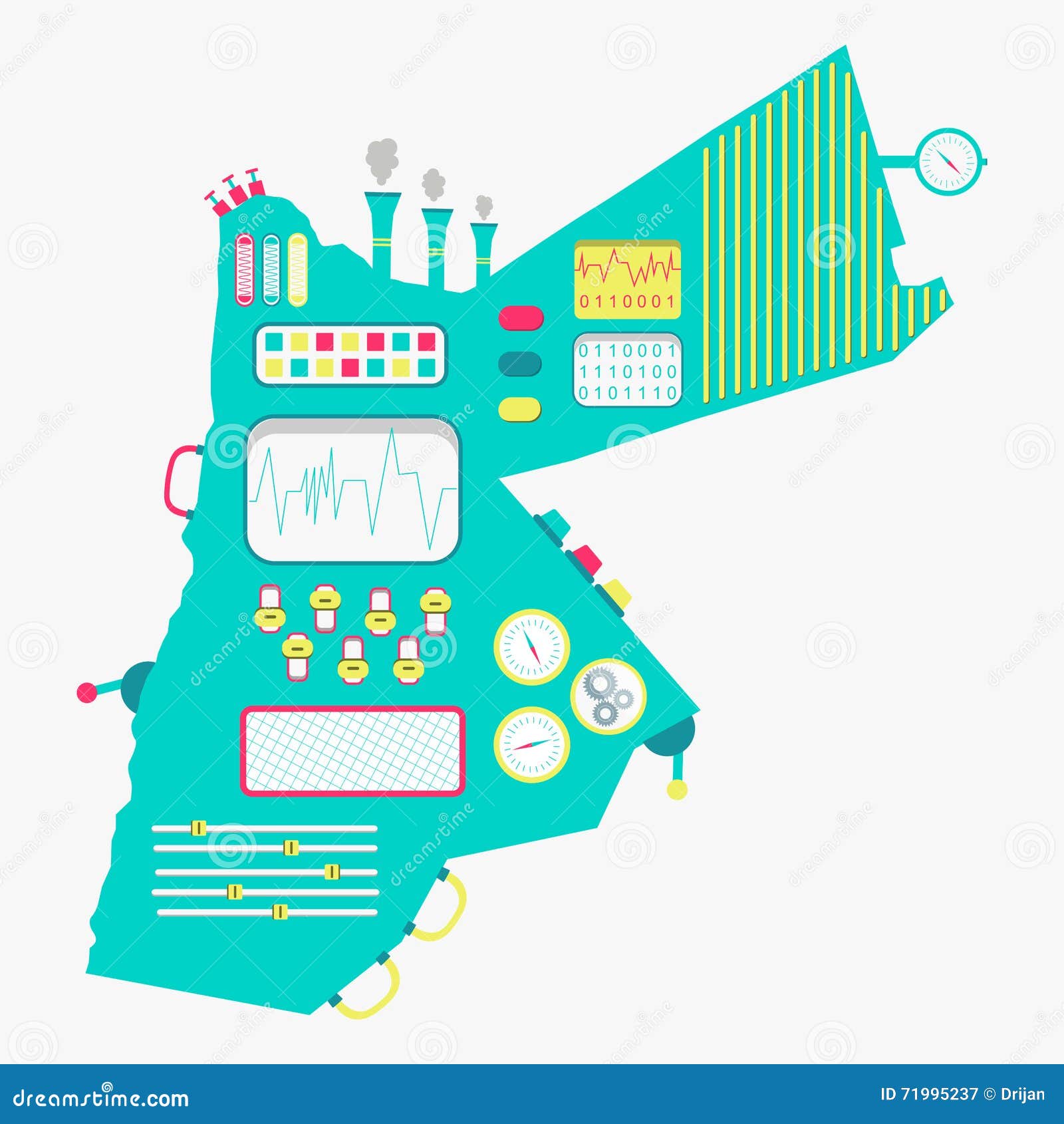 Map of Jordan machine stock vector. Illustration of electric 71995237