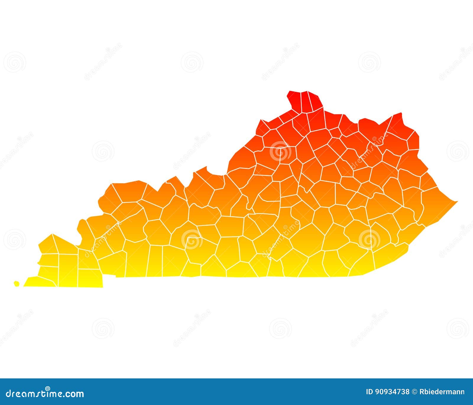 Map of Kentucky stock vector. Illustration of counties 90934738
