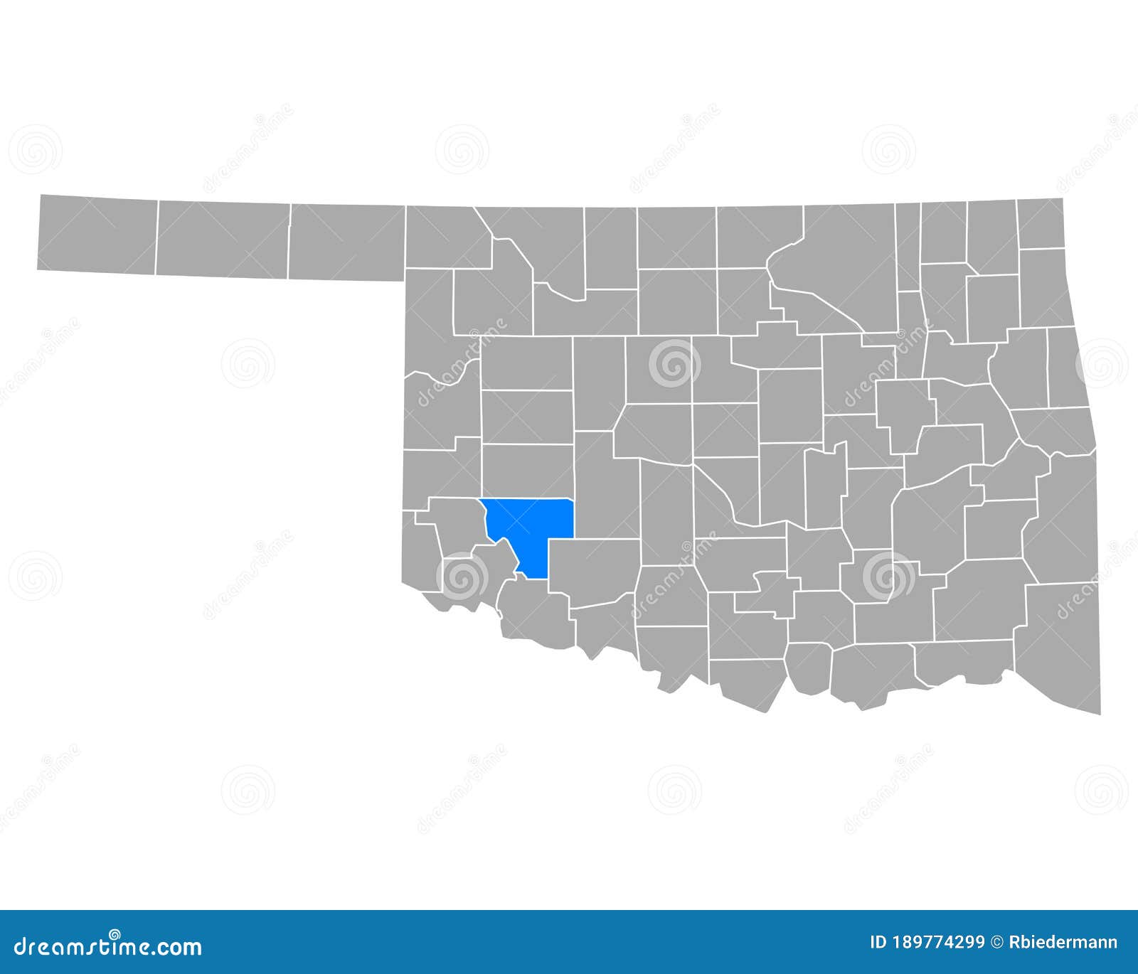 Map of Kiowa in Oklahoma stock vector. Illustration of locator 189774299
