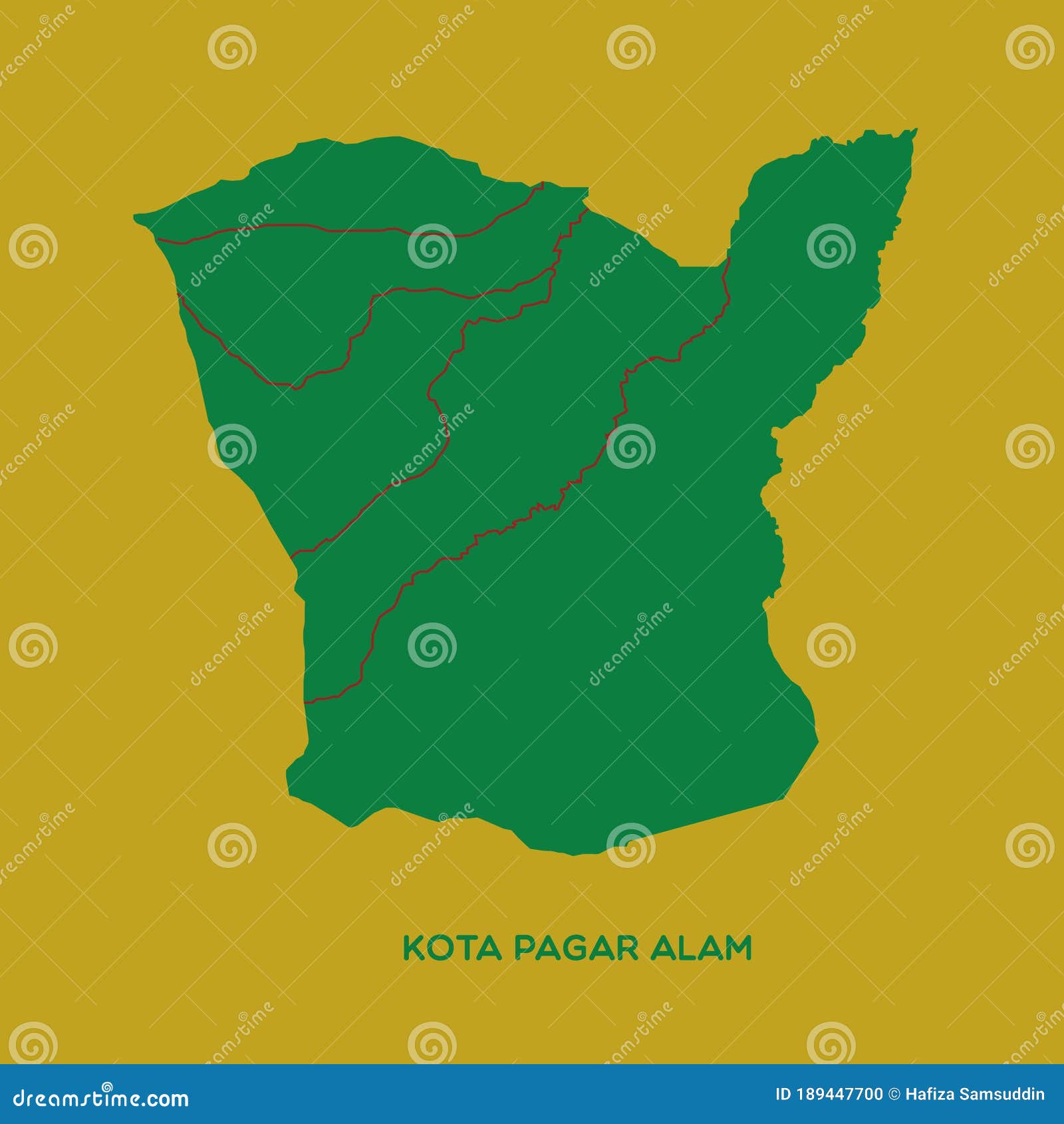 map of kota pagar alam.   decorative 