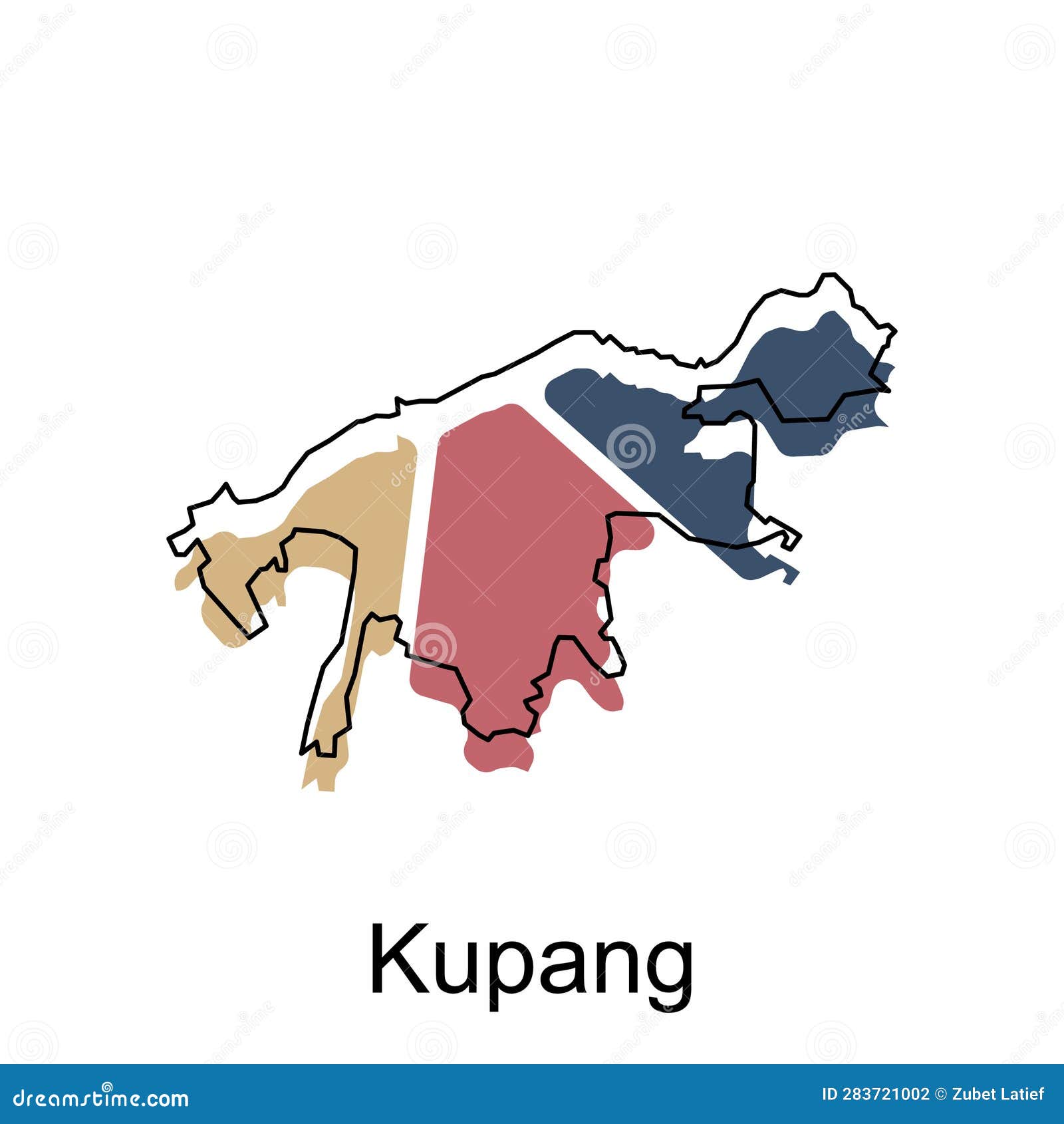 Map of Kupang Design Template Stock Vector Illustration of isolated