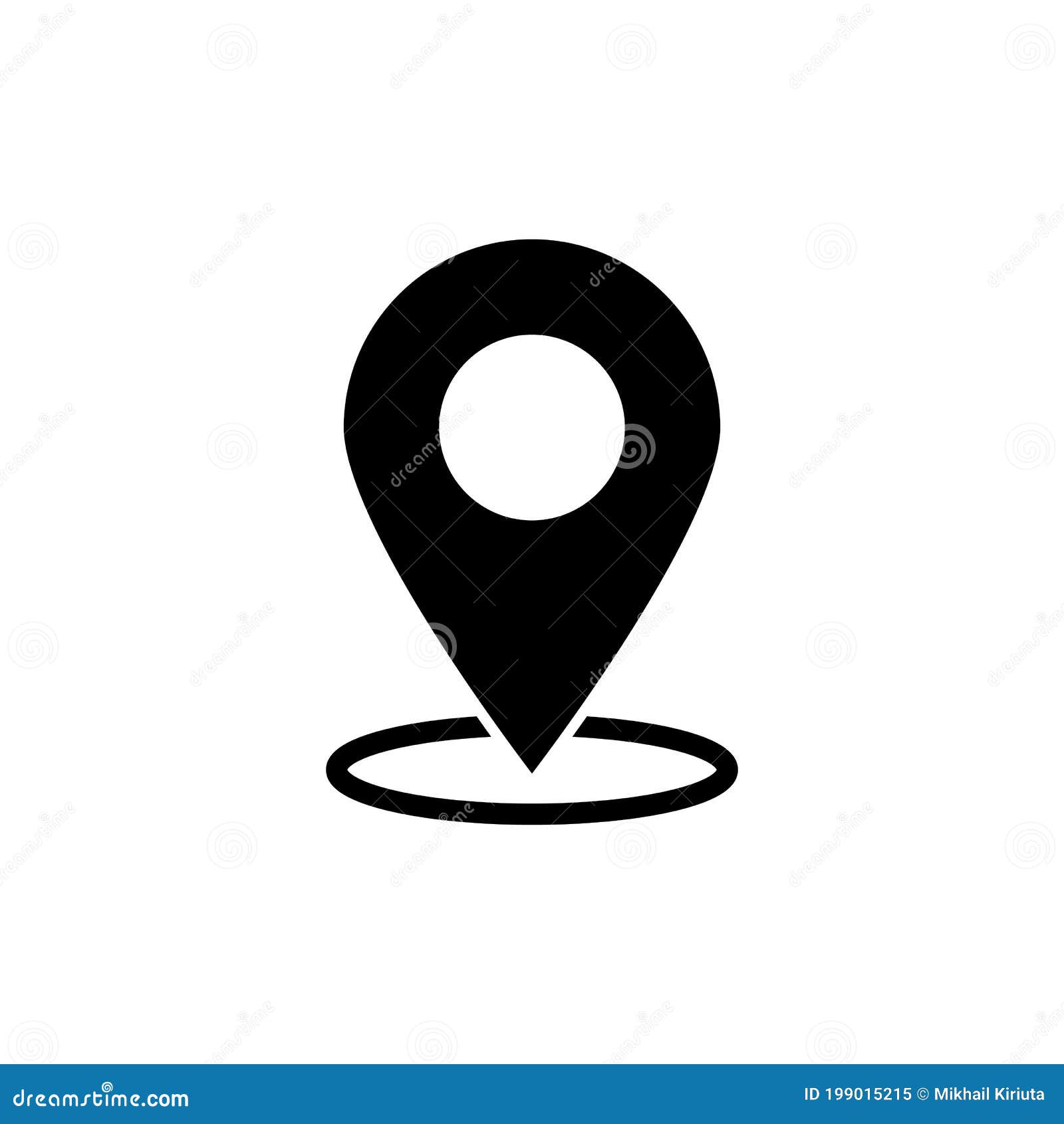 Map Label Icon Black on a White Background. Location. My Location. Vector EPS10 Stock