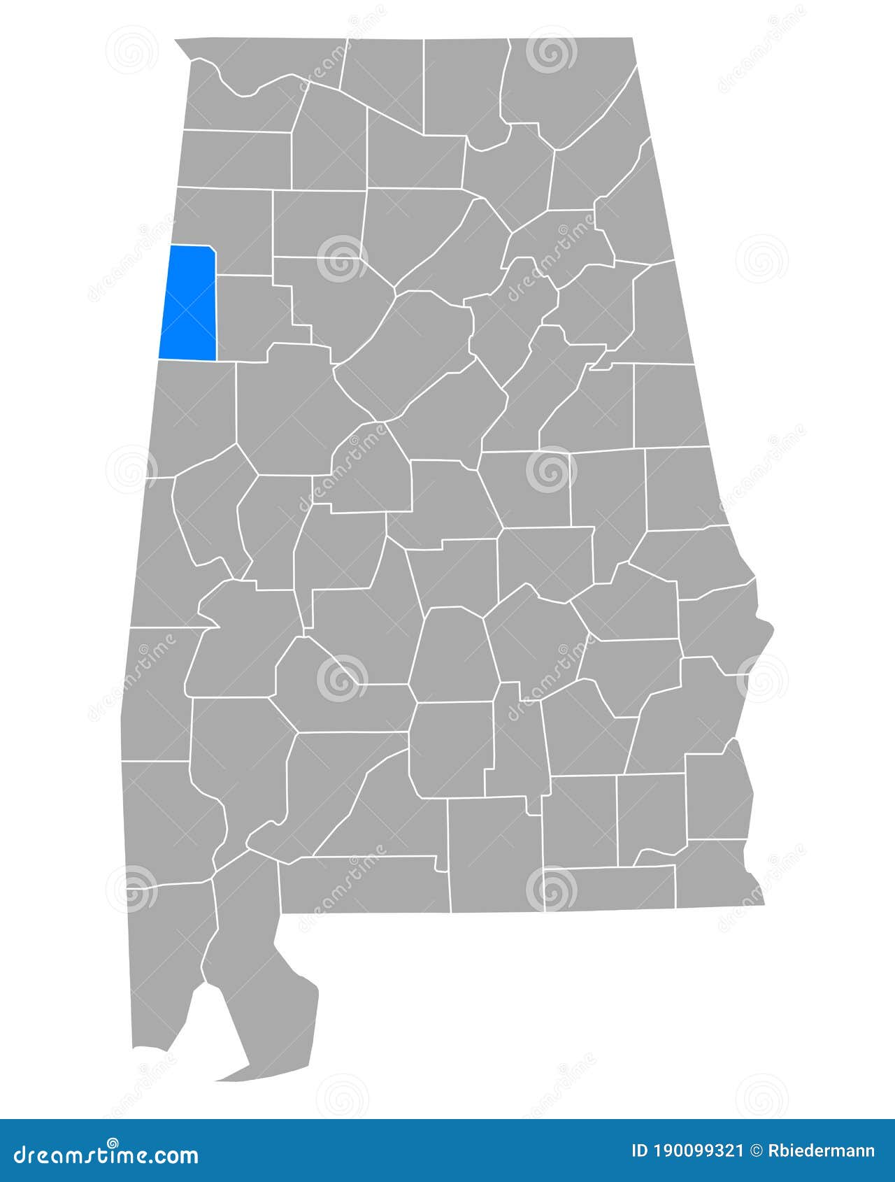 Alabama Lamar County Map Cartoon Vector 92188037