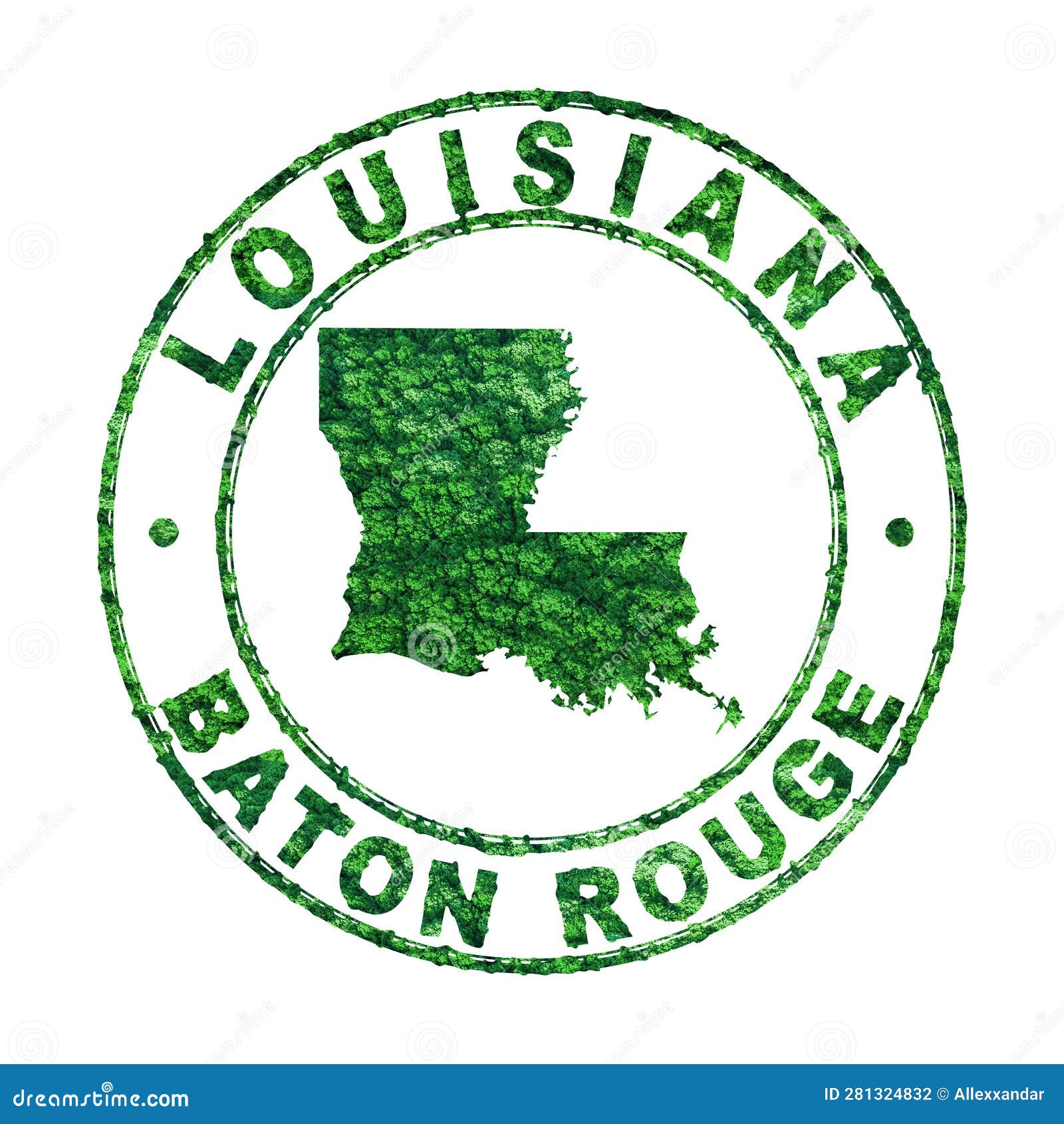 Map of Louisiana, Postal Stamp, Sustainable Development, CO2 Emission