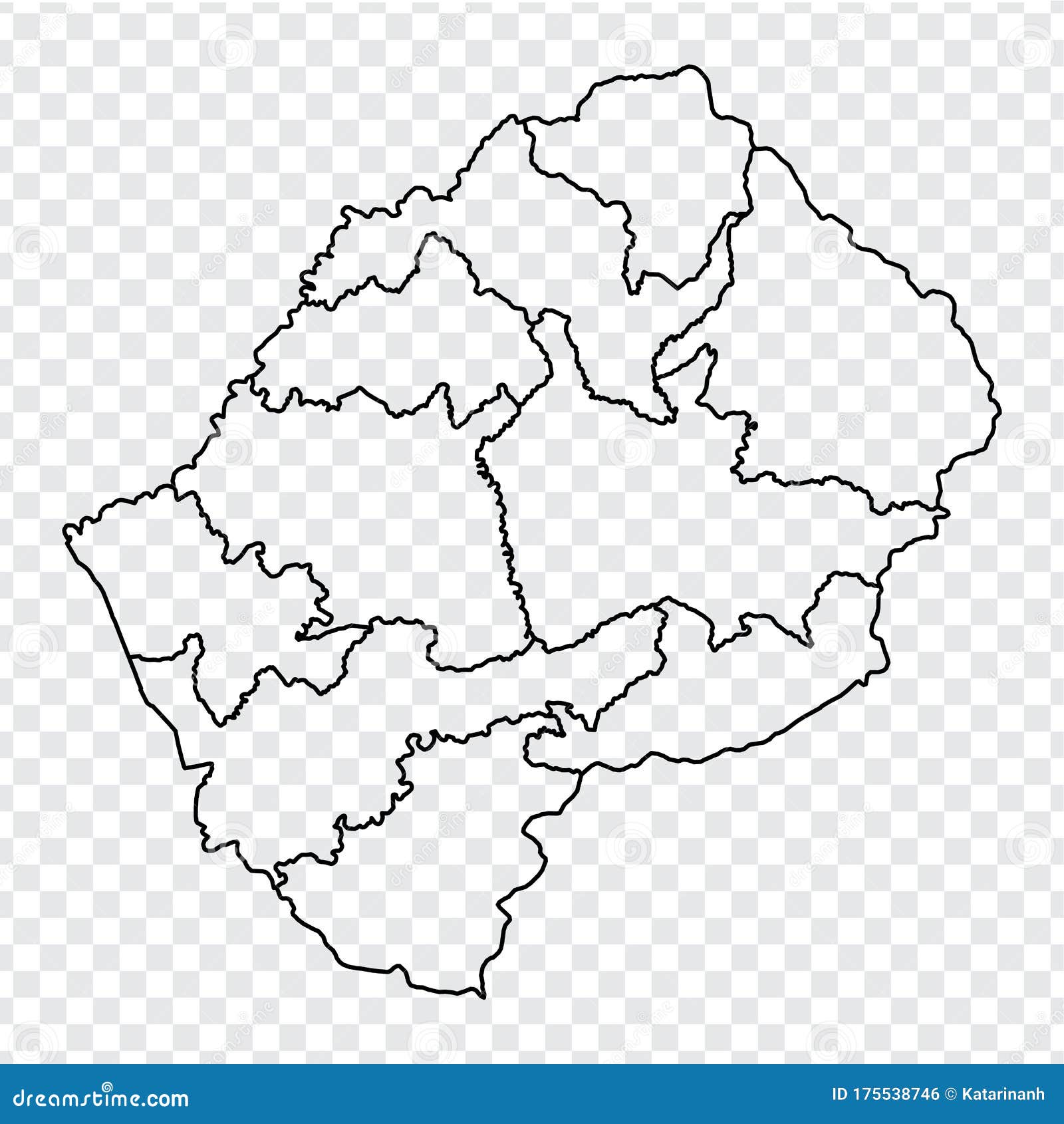 Blank Map Of Lesotho High Quality Map Kingdom Of Lesotho With Provinces On Transparent Background For Your Web Site Design Log Stock Vector Illustration Of Community Africa 175538746