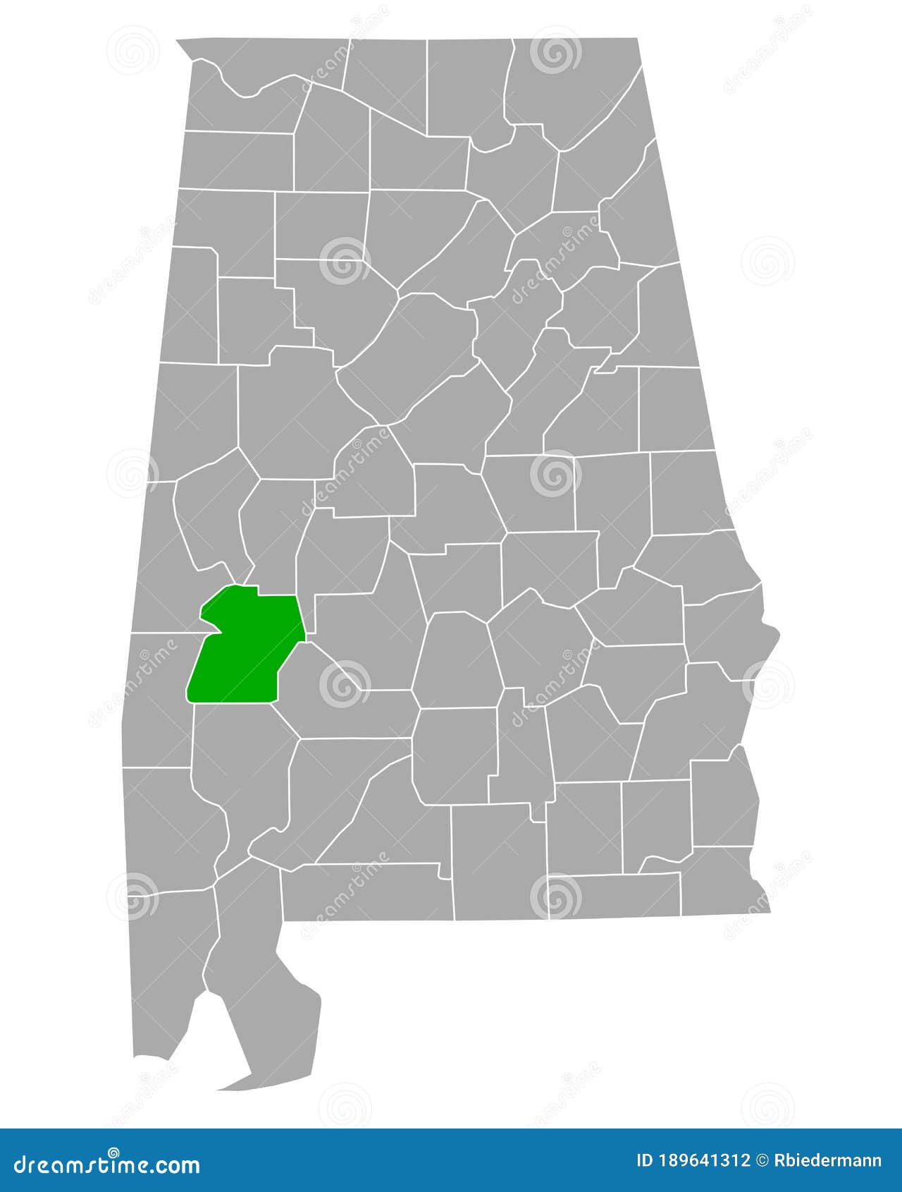 Alabama Marengo County Map Vector Illustration 92538532