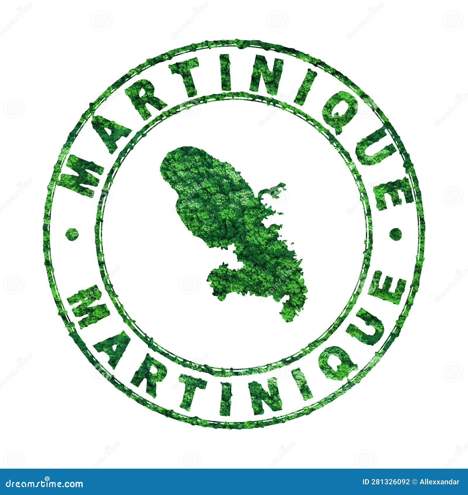 Map of Martinique, Postal Stamp, Sustainable Development, CO2 Emission