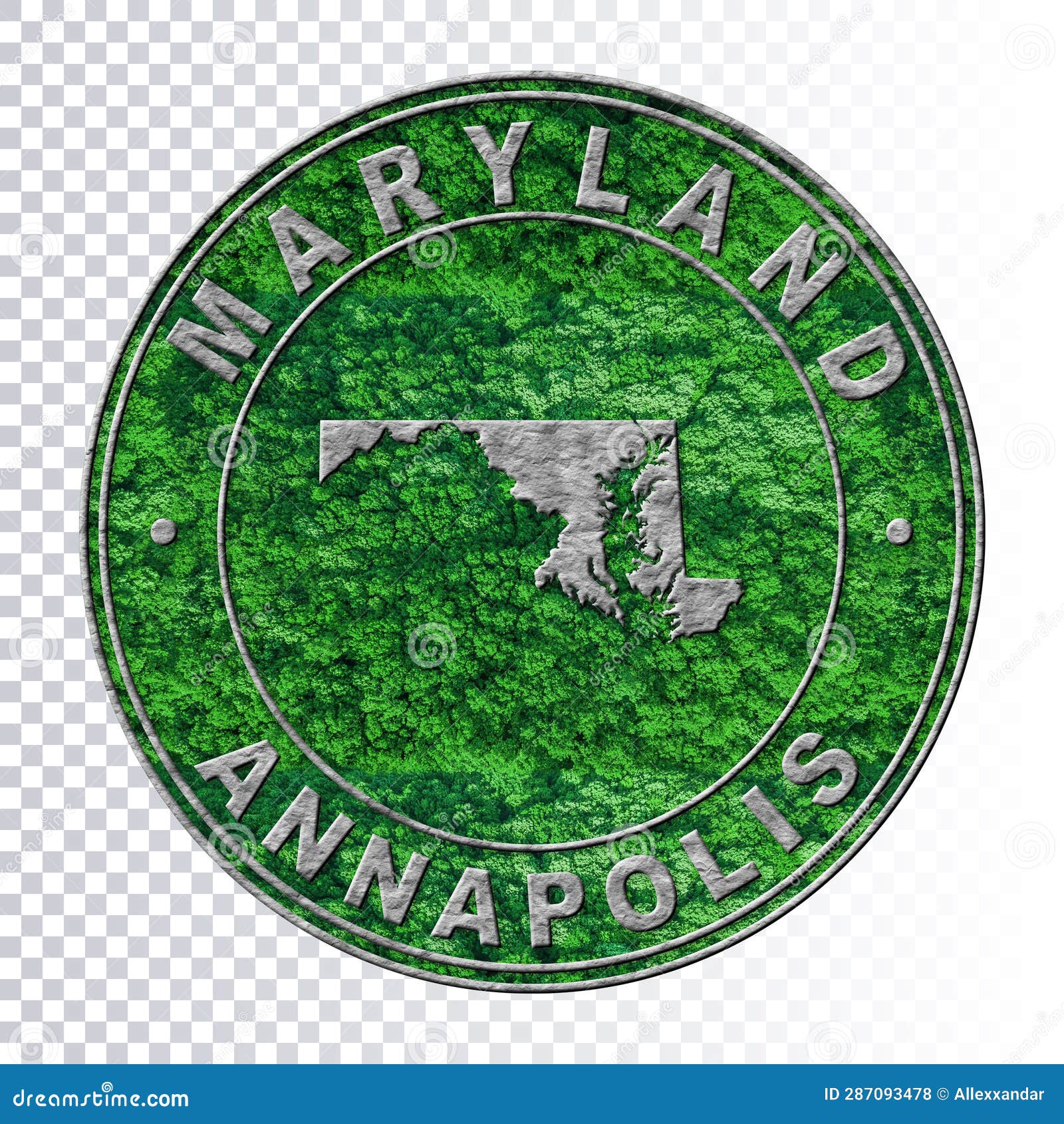 Map of Maryland, Environment Concept, Co2 Emission Concept Stock Photo