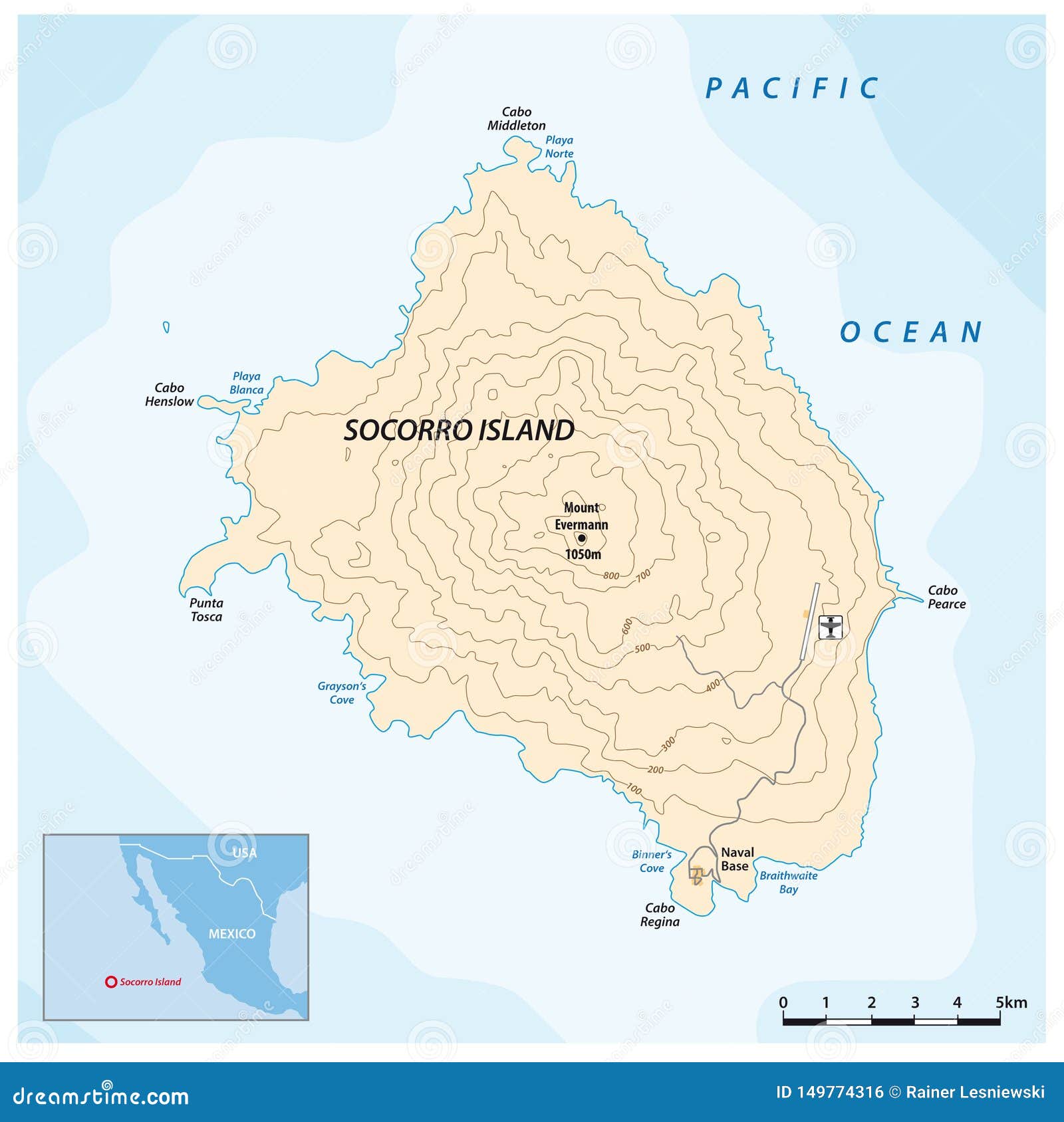 map of the mexican pacific island socorro