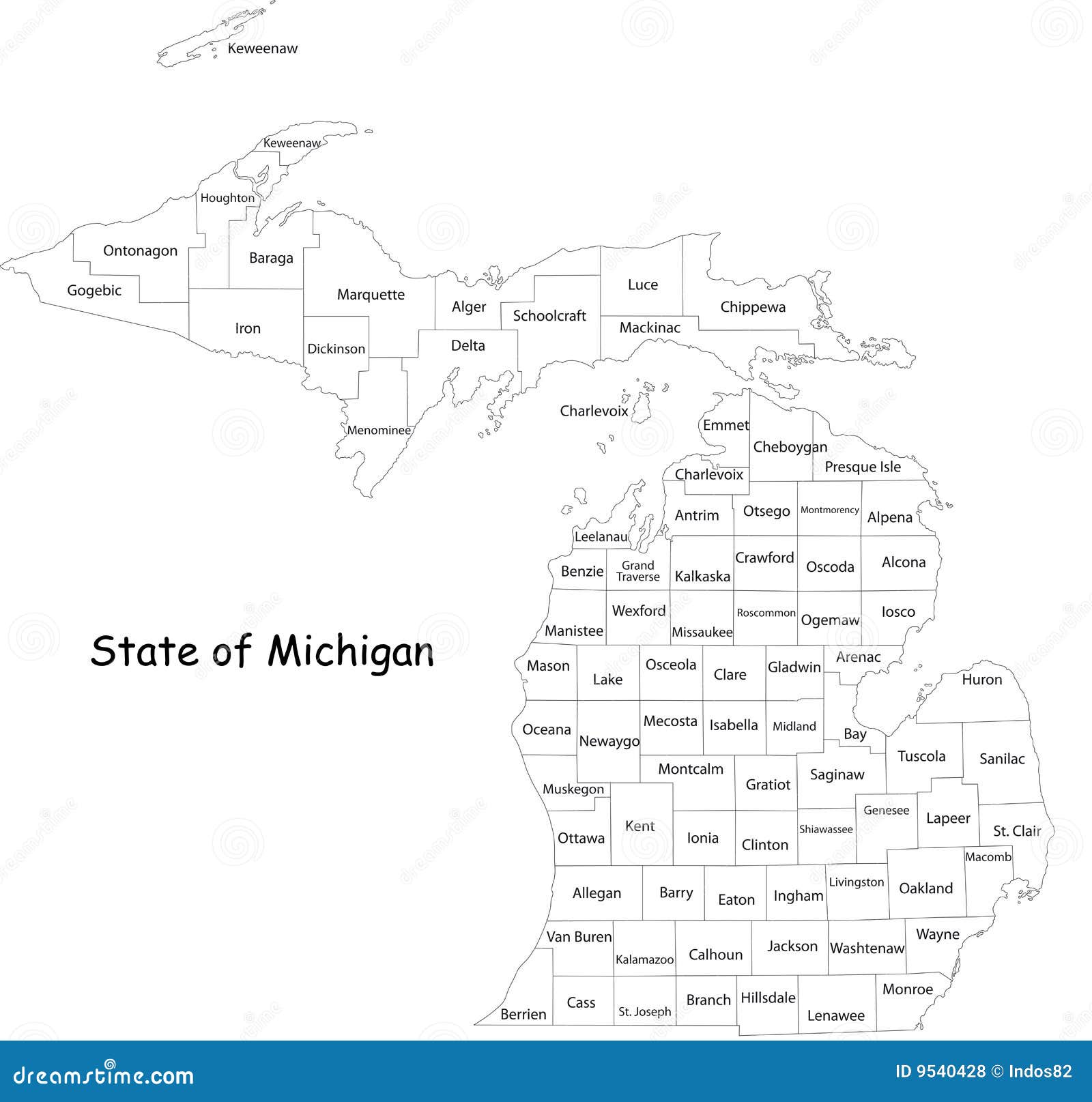 map of michigan state