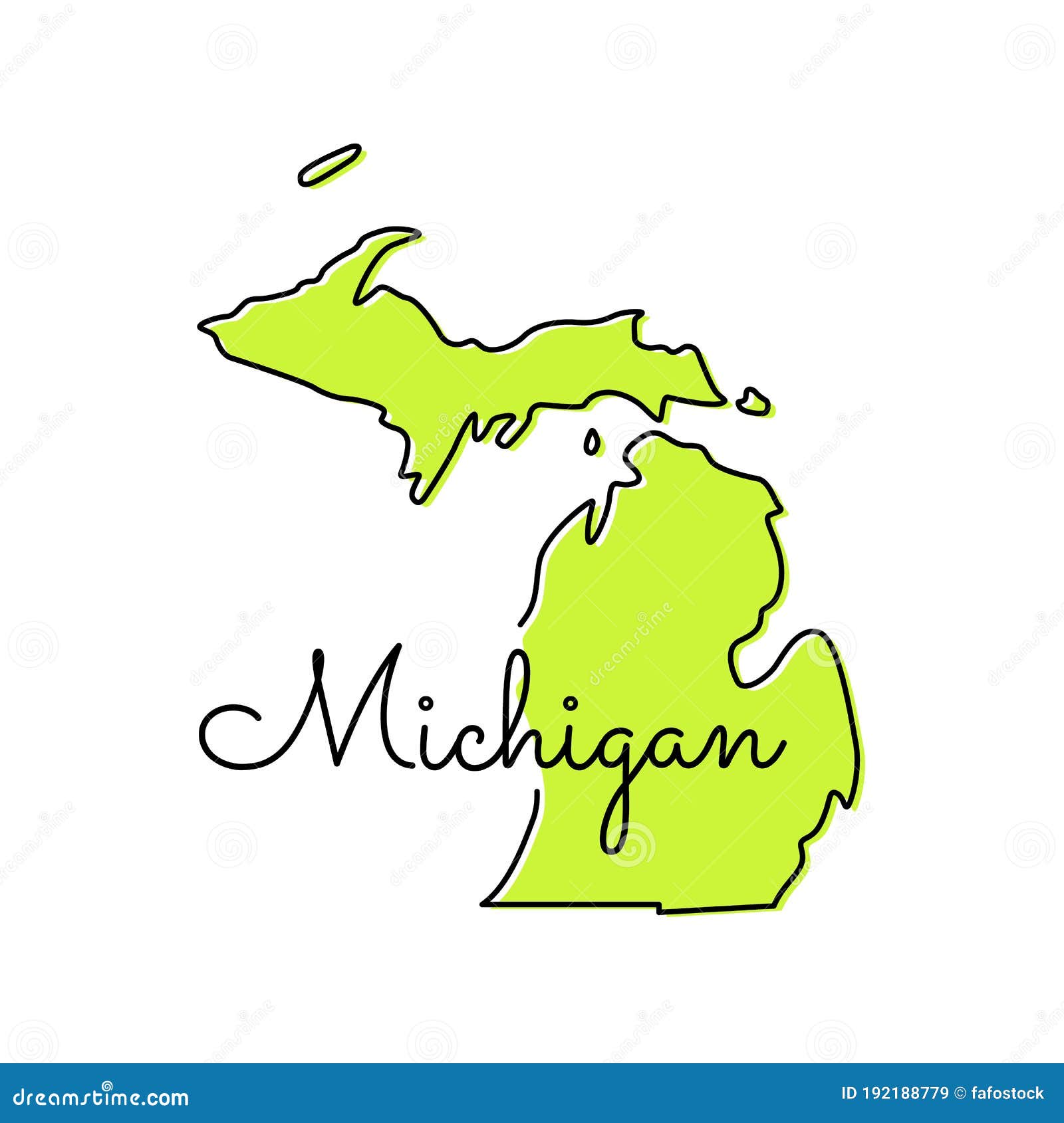 Map of Michigan Vector Design Template. Stock Vector - Illustration of