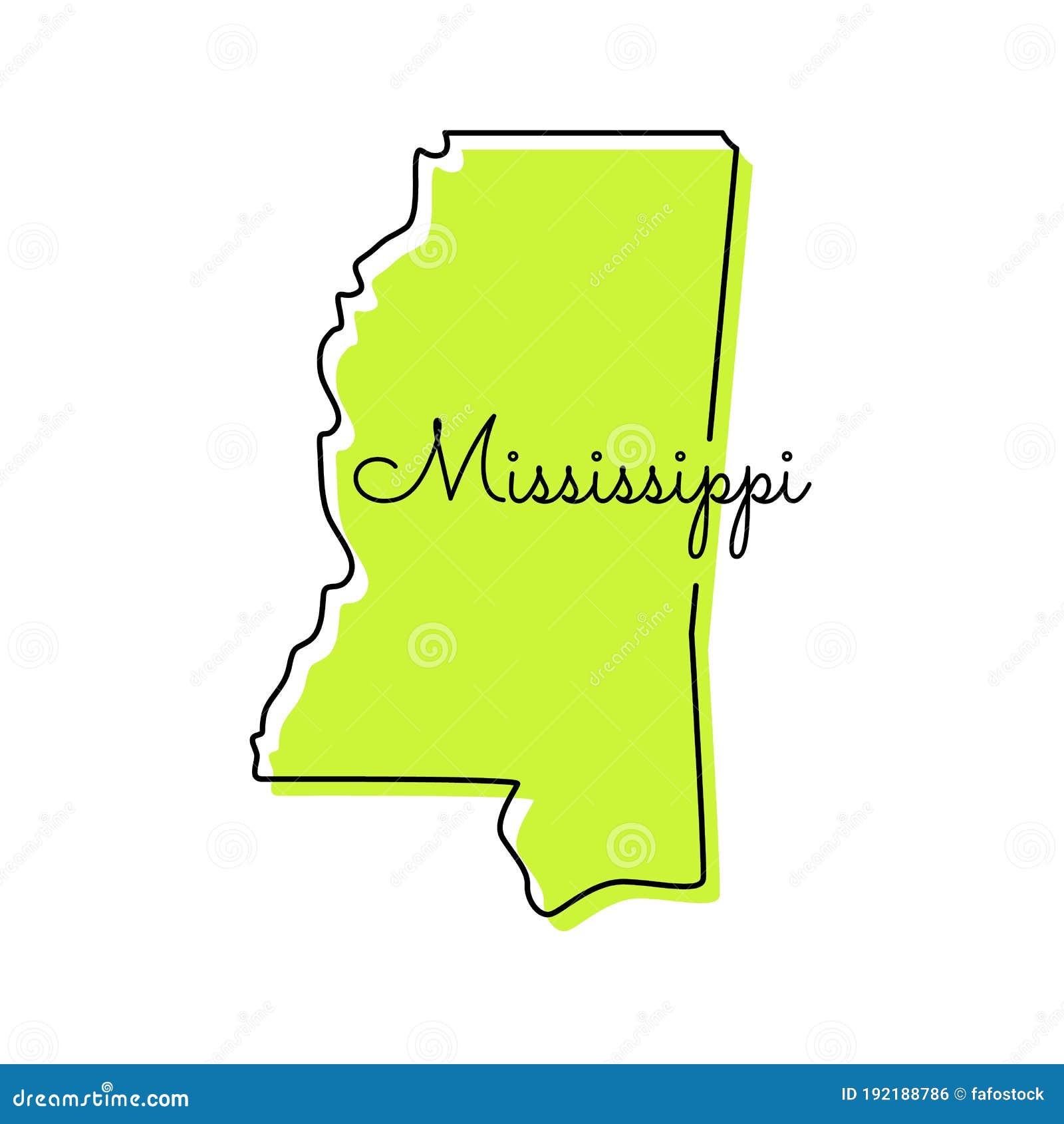 Map of Mississippi Vector Design Template. Stock Vector Illustration