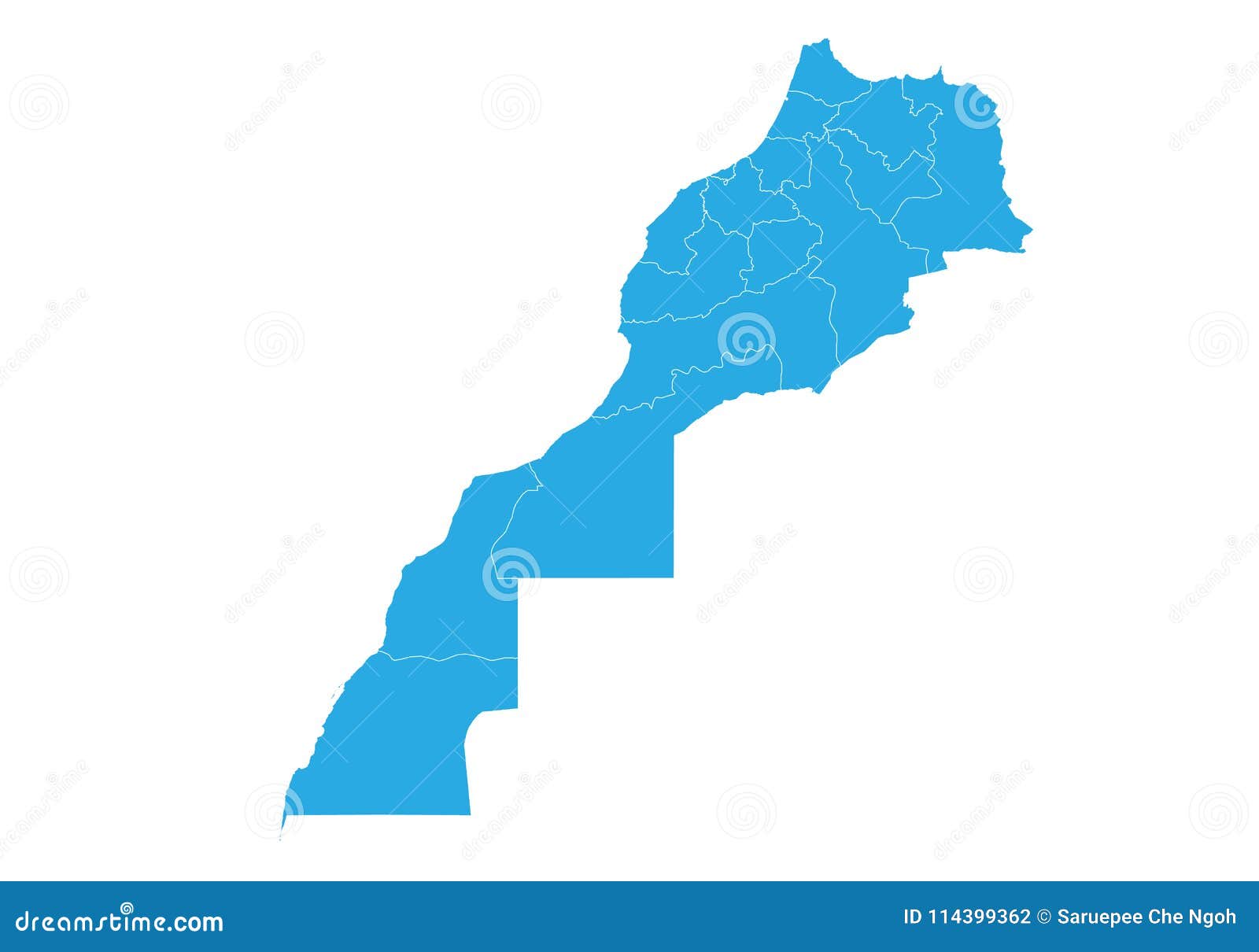Map of Morocco. High Detailed Vector Map Morocco Stock Vector