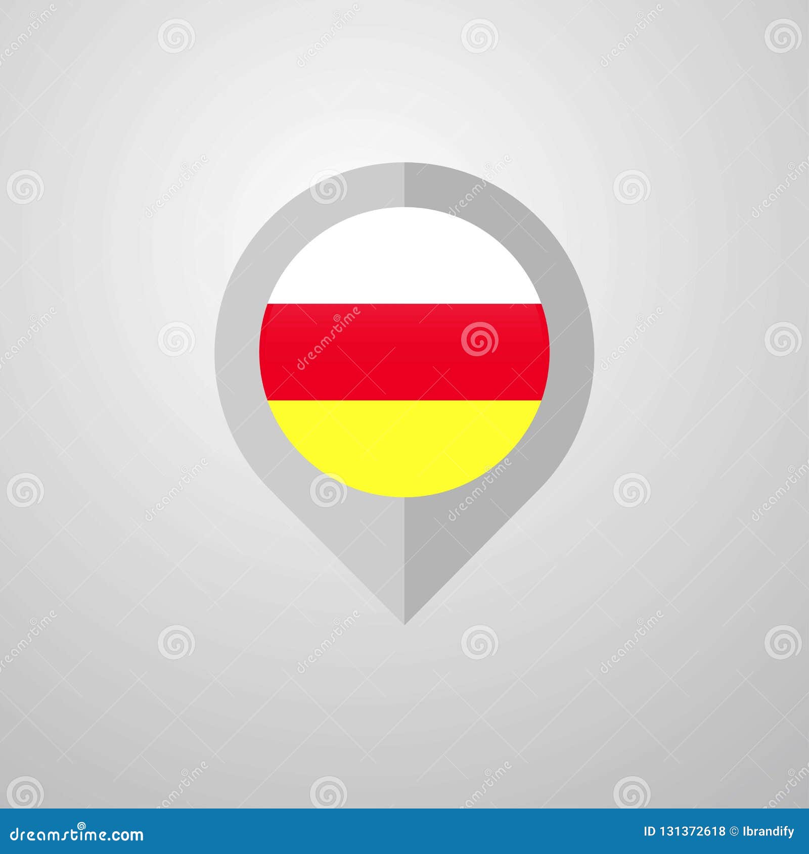 Map Navigation Pointer with South Ossetia Flag Design Vector Stock ...