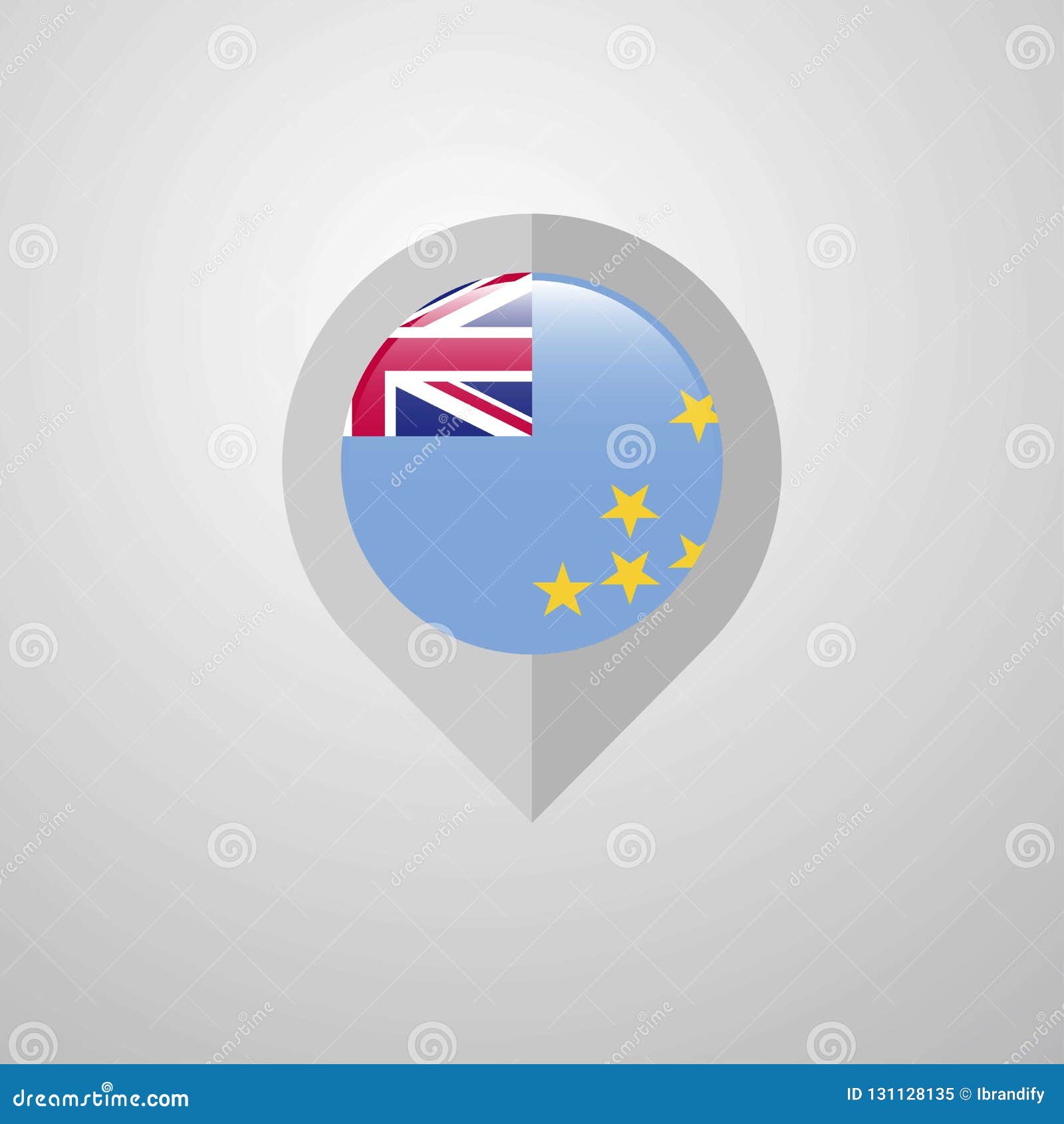 Map Navigation Pointer With Tuvalu Flag Design Vector Stock Vector Map Navigation Pointer With Tuvalu Flag Design Vector Stock Vector