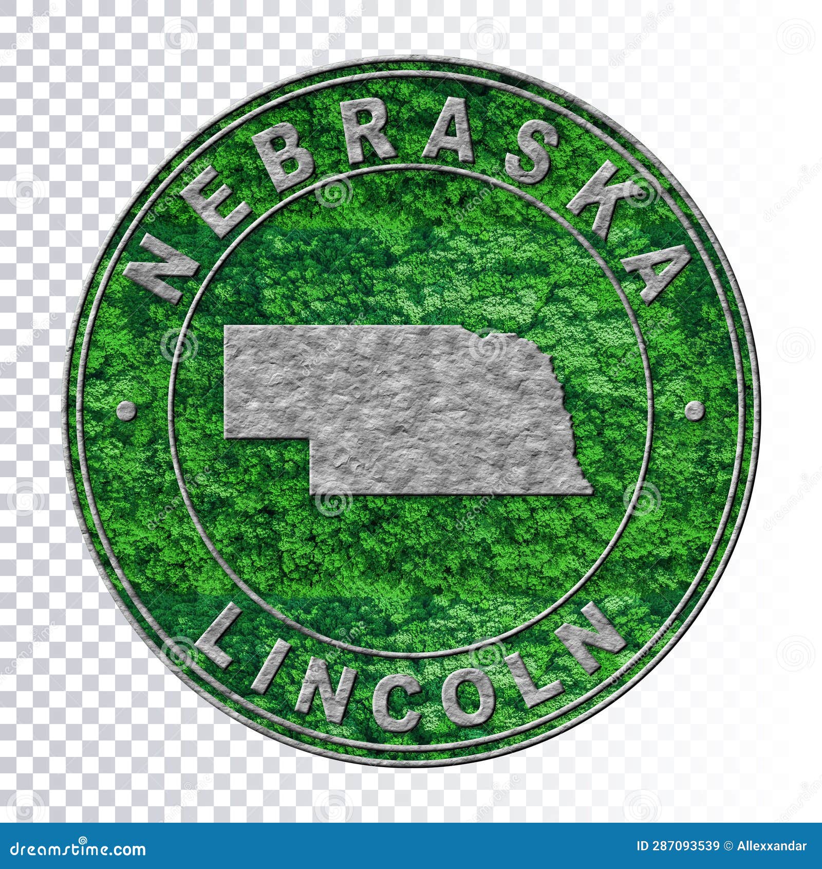 Map of Nebraska, Environment Concept, Co2 Emission Concept Stock