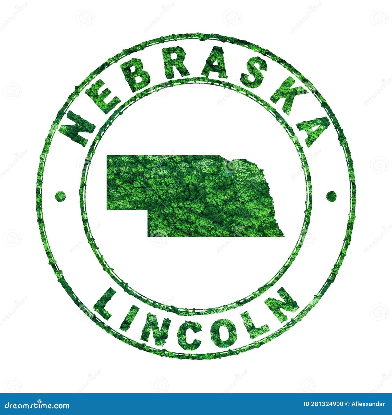 Map of Nebraska, Postal Stamp, Sustainable Development, CO2 Emission