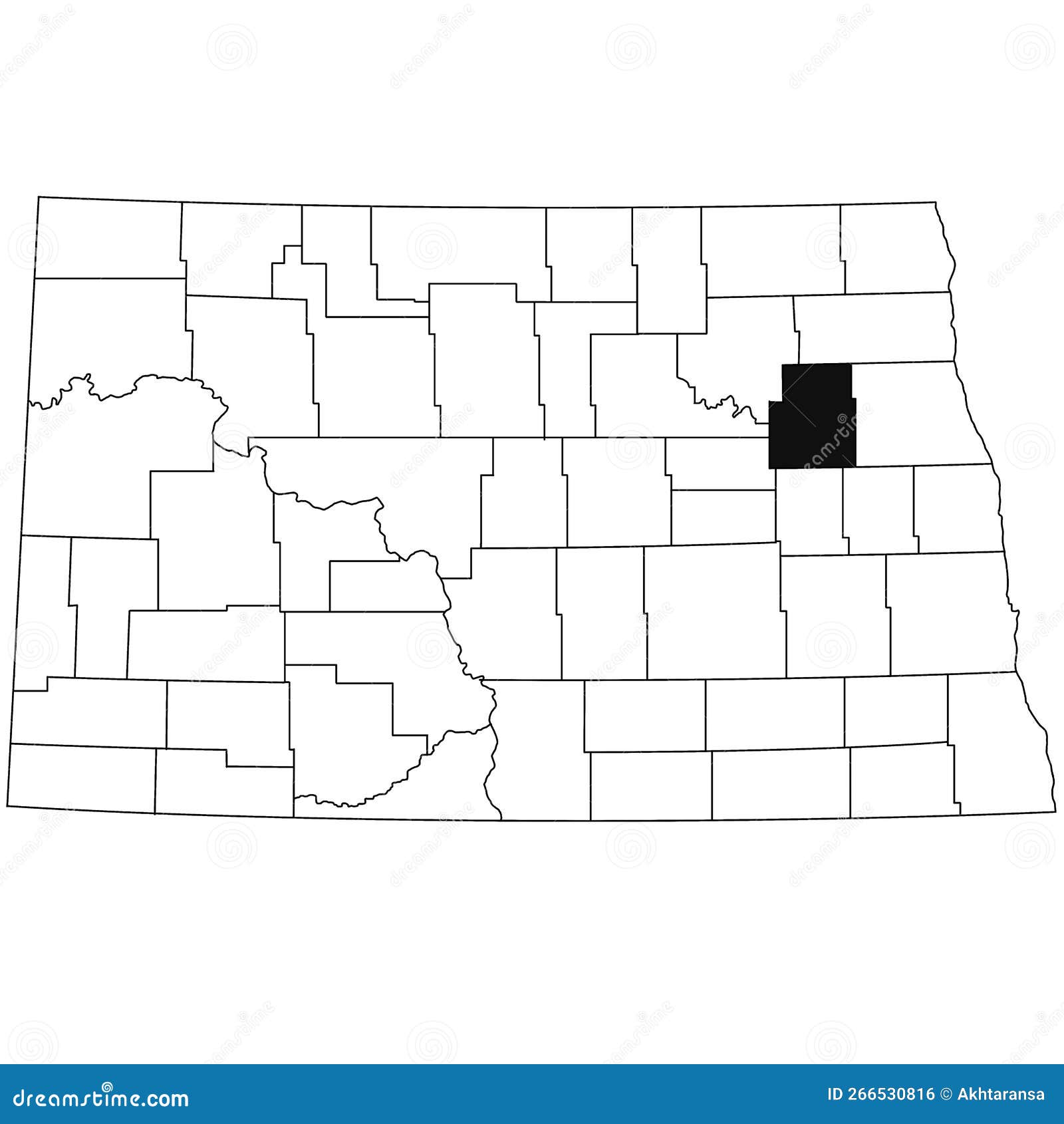 Nelson County North Dakota Mugshot Zone Map of Nelson County in North Dakota State on White Background. Single