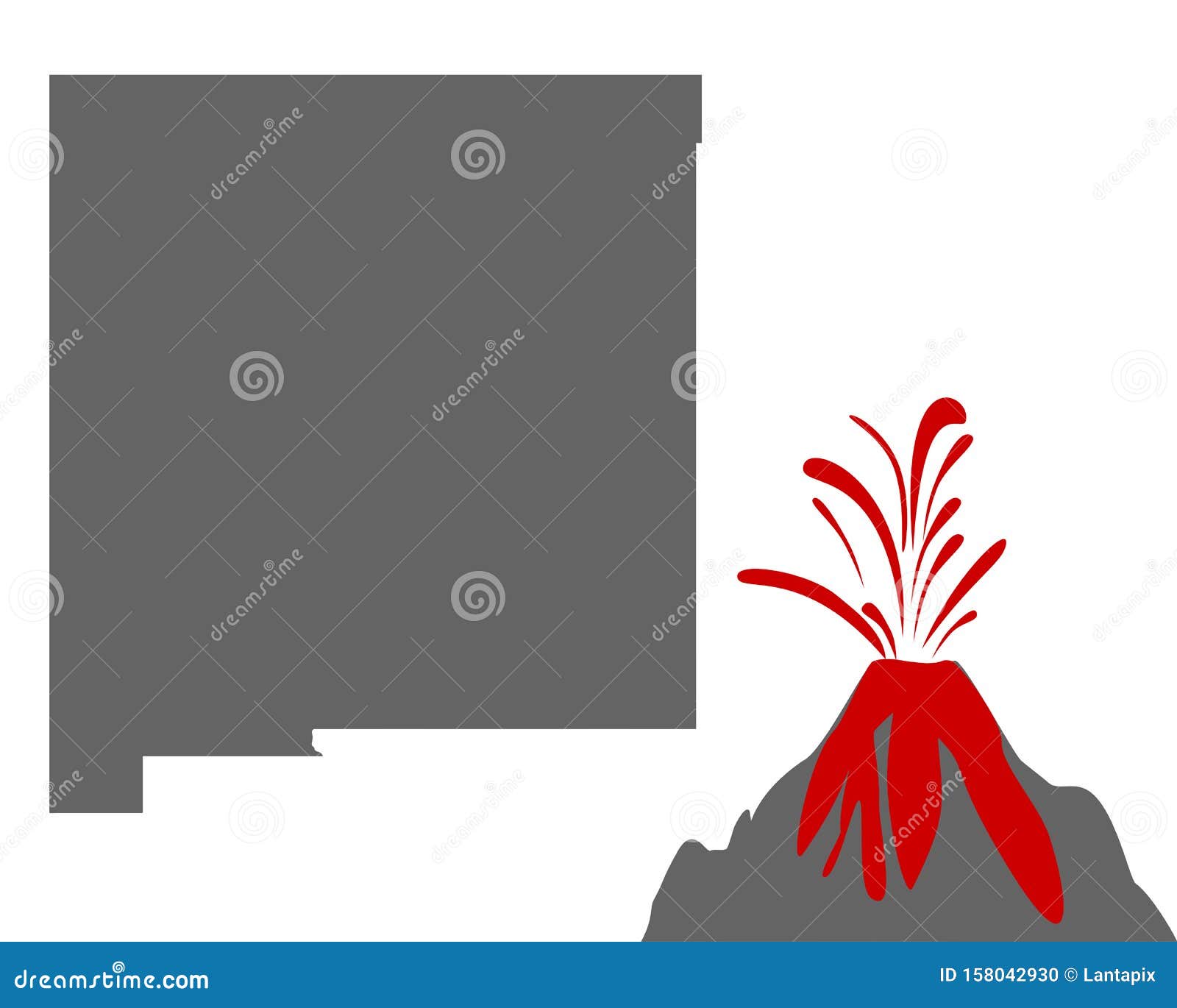 Map of New Mexico with Volcano Stock Vector Illustration of eruption