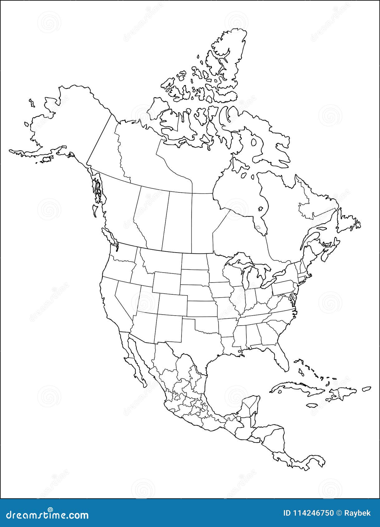 Map Of North America Stock Illustration Illustration Of Business