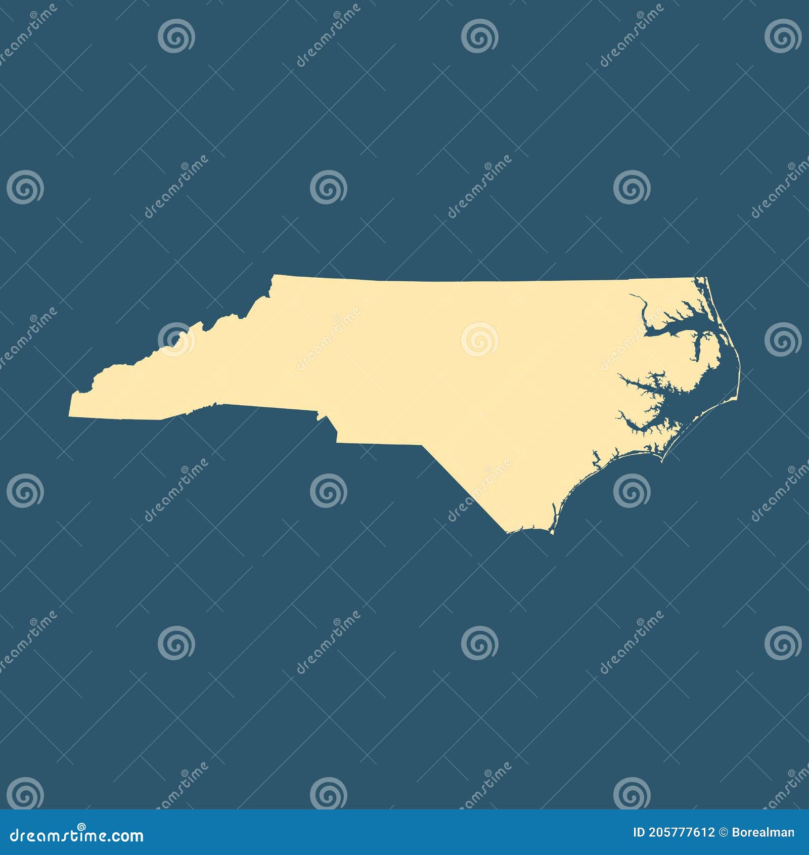Map of the North Carolina stock vector. Illustration of isolated