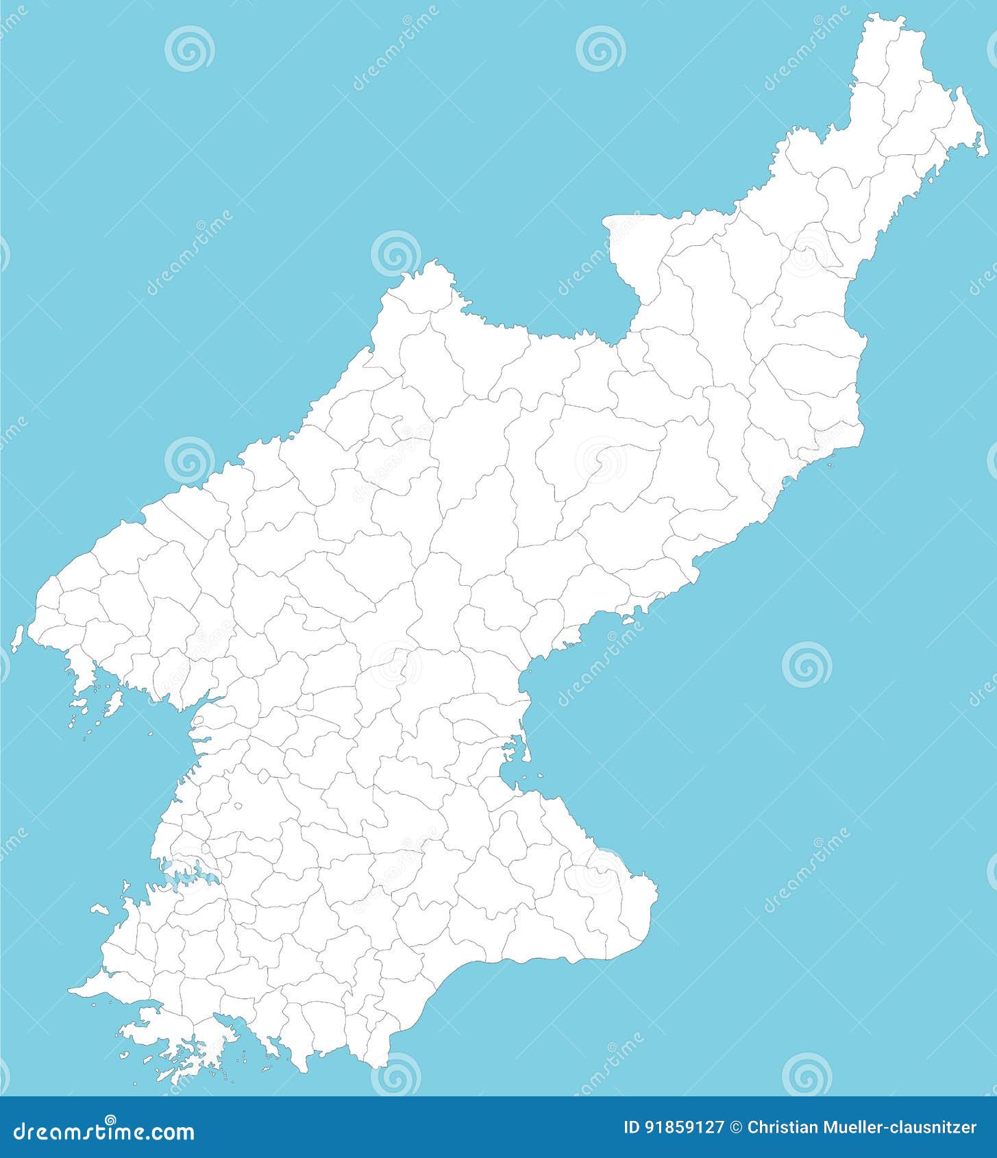 Map of North Korea stock vector. Illustration of geography 91859127