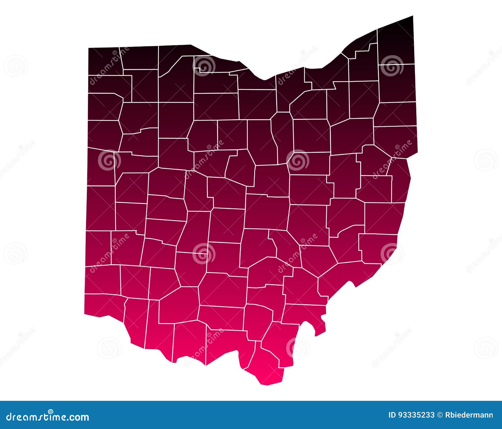 Map of Ohio stock vector. Illustration of ohio, travel 93335233