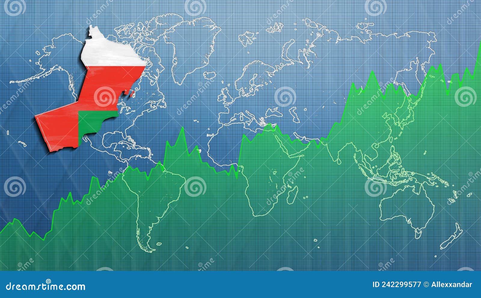 Map of Oman, Financial Success Stock Illustration Illustration of