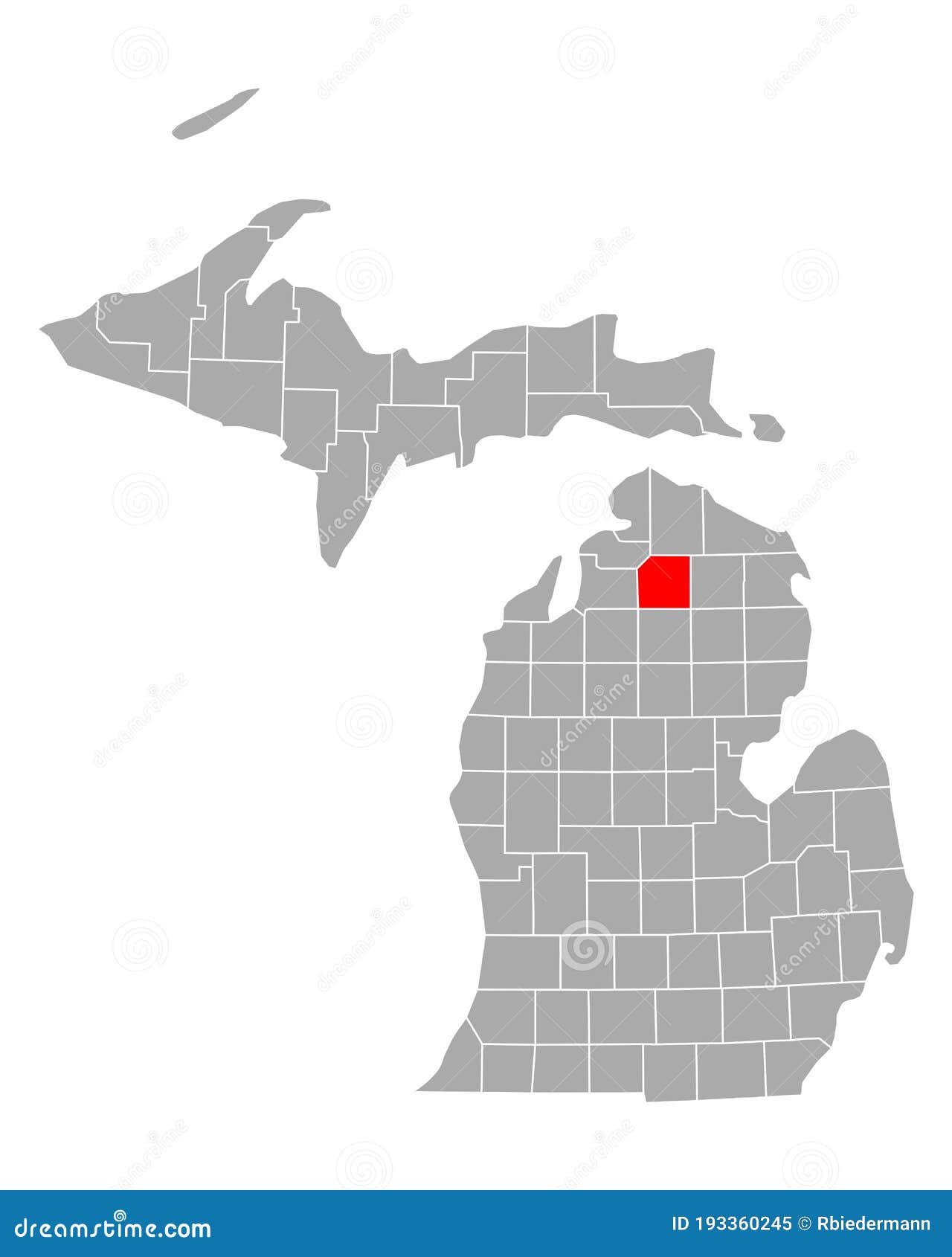 Map of Otsego in Michigan stock vector. Illustration of isolated