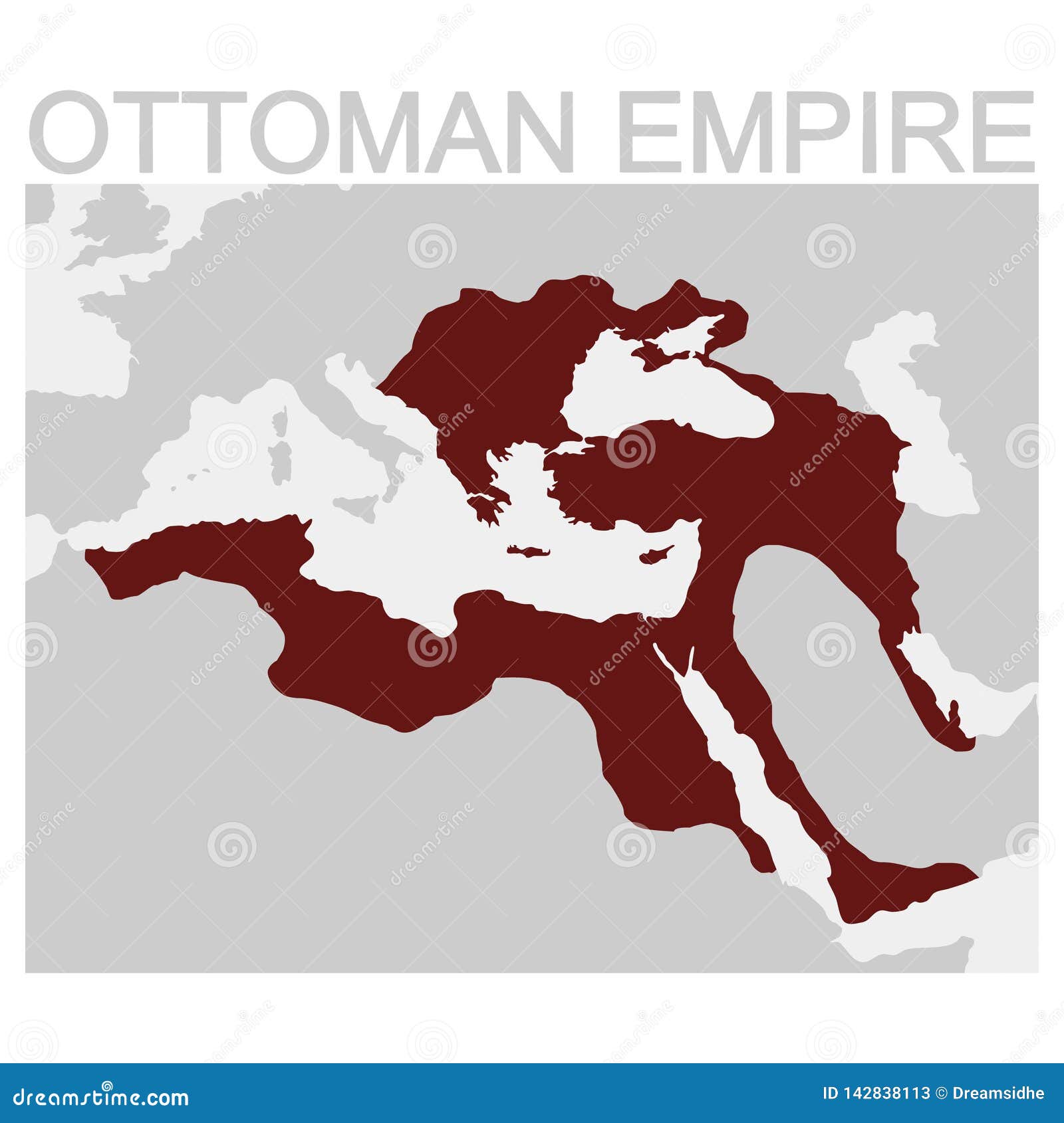 Ottoman Empire Greatest Extent 1683 Turkey Stock Vector (Royalty