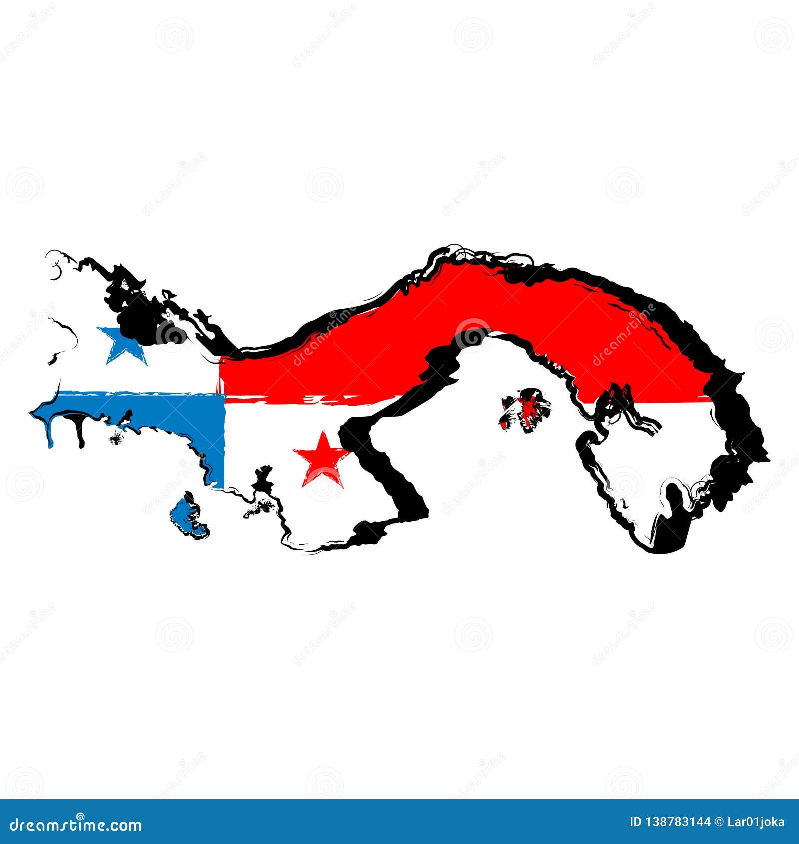 Map of Panama with flag stock vector. Illustration of patriotism - 138783144
