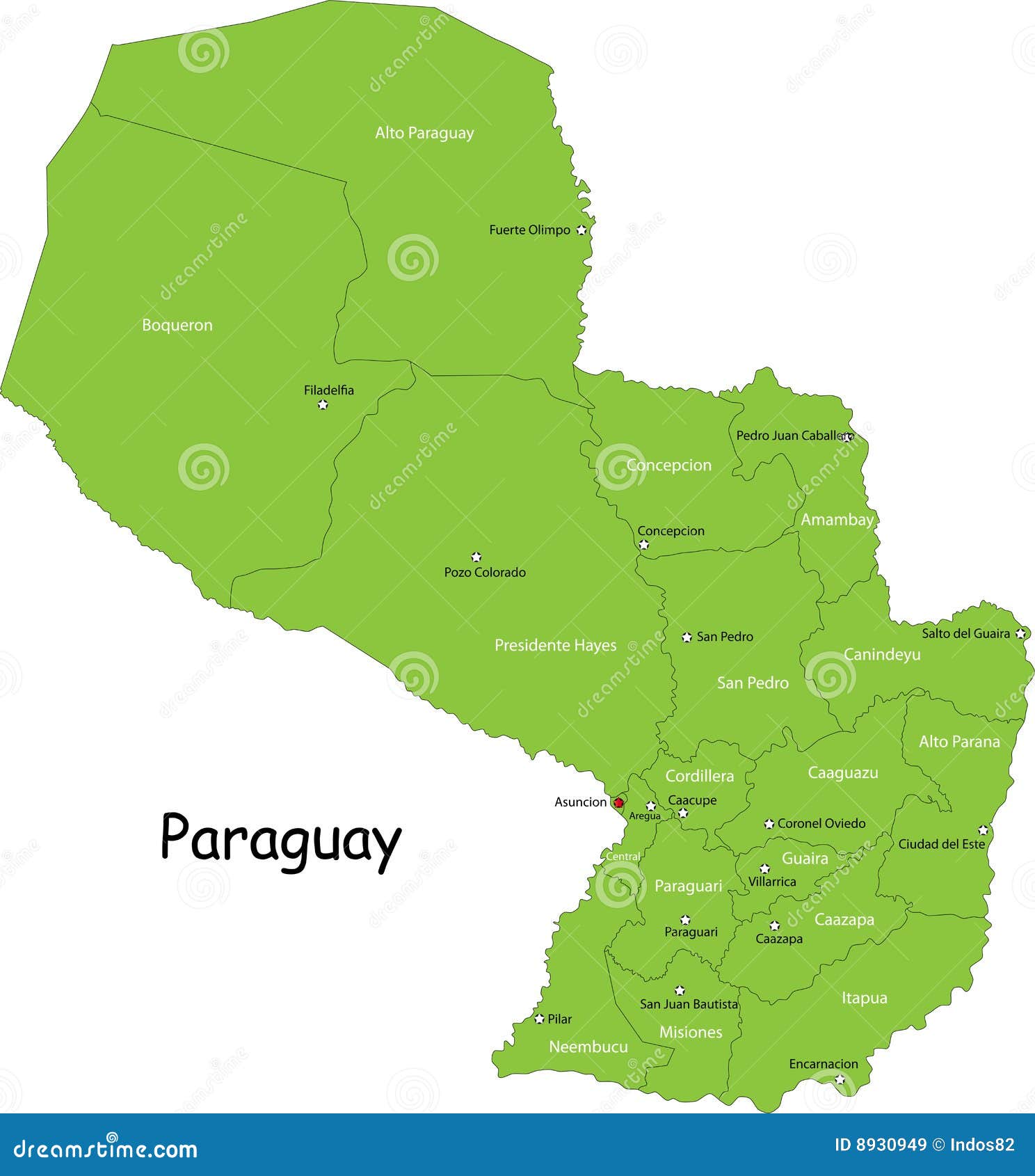 map of paraguay