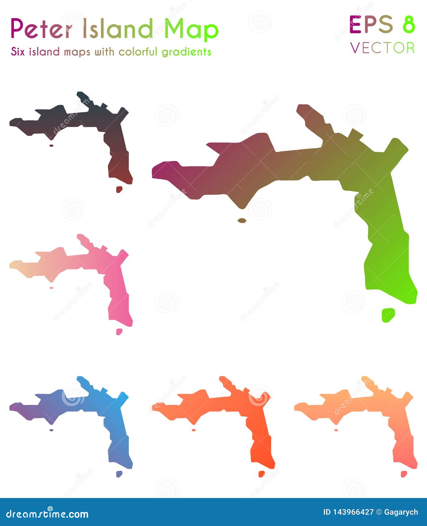 map of peter island with beautiful gradients.