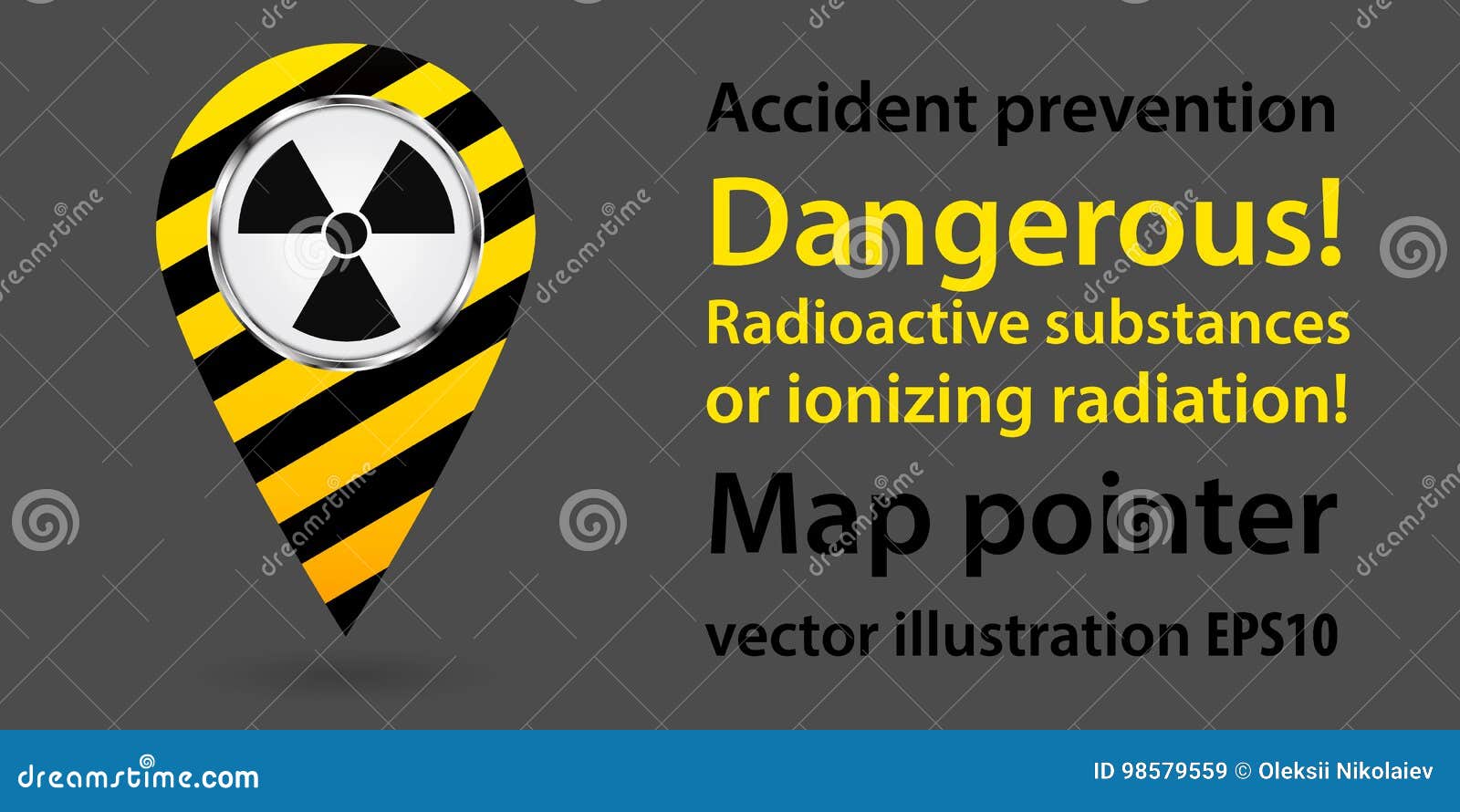 Map Pointer. Dangerous Radiation. Safety Information. Industrial Design