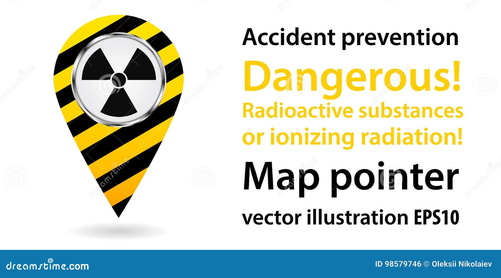Map Pointer. Dangerous Radiation. Safety Information. Industrial Design