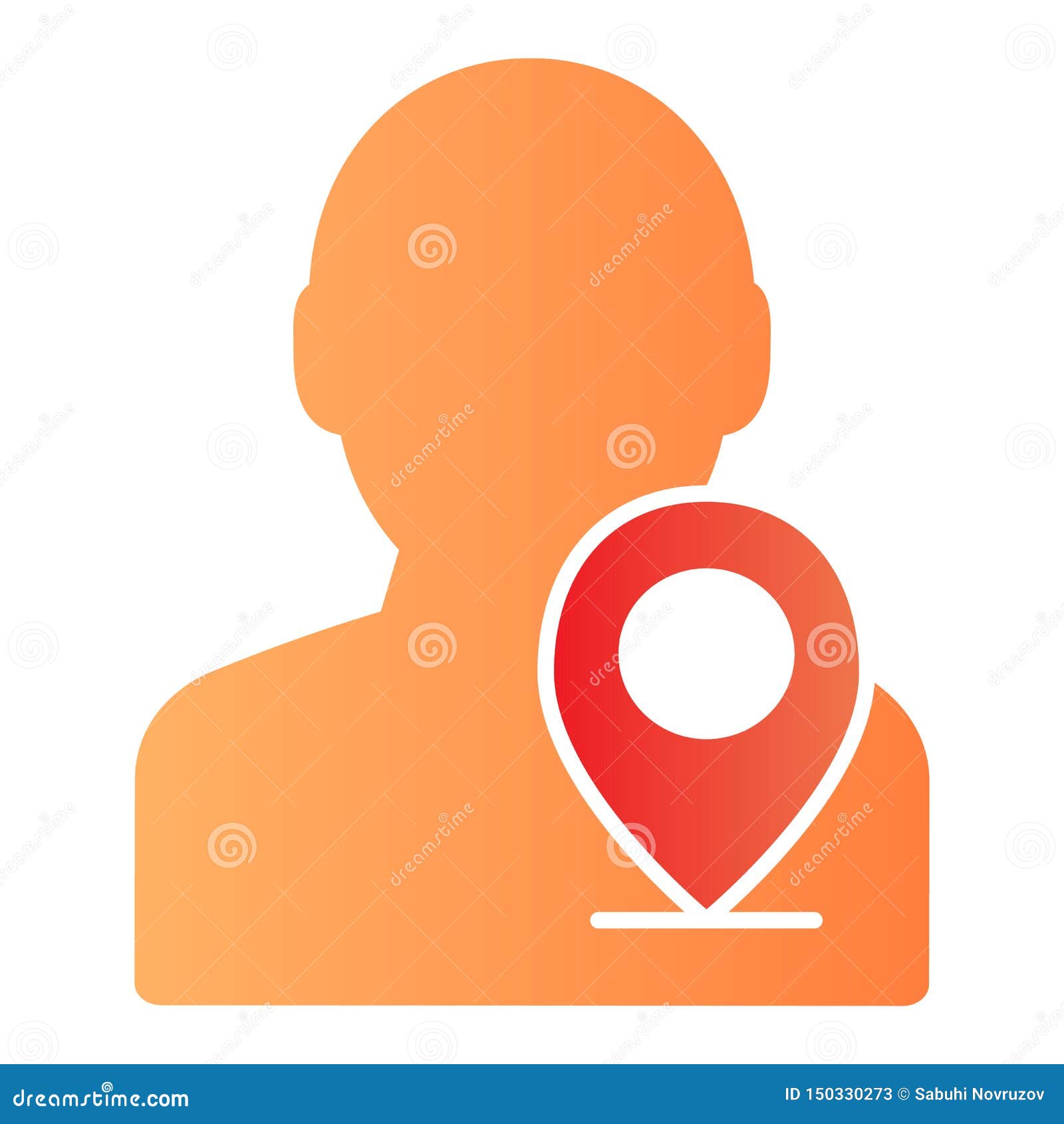 Map Pointer With Man Flat Icon Person Location Color Icons In Trendy Flat Style Navigation Pin With Person Gradient Stock Vector Illustration Of Mark Position