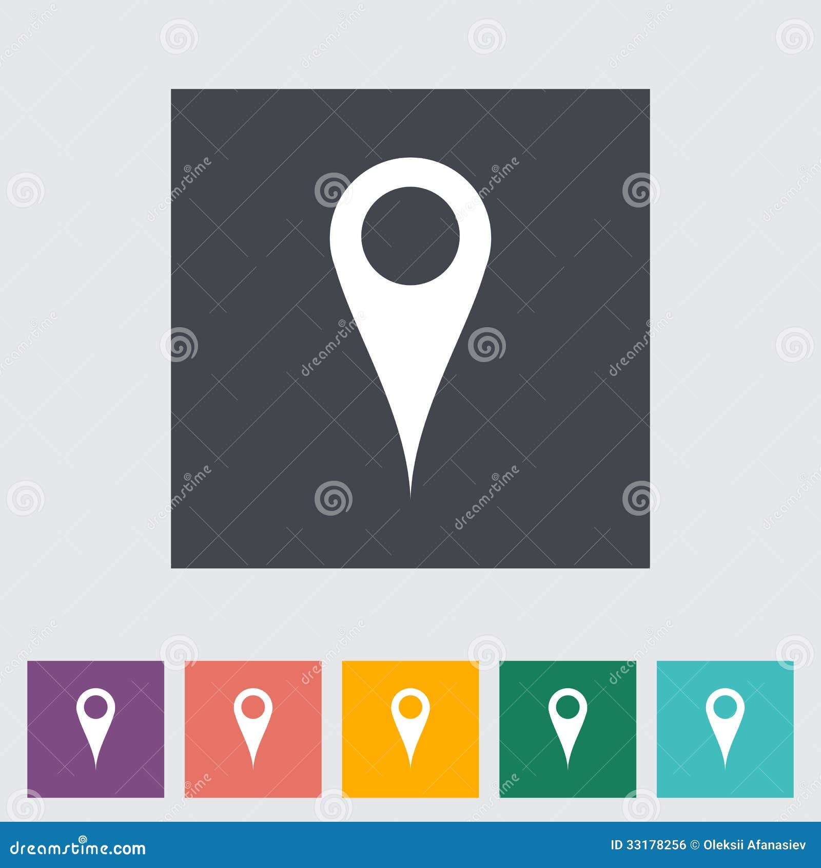 Map Pointer Single Flat Icon Stock Vector Illustration Of Global Direction