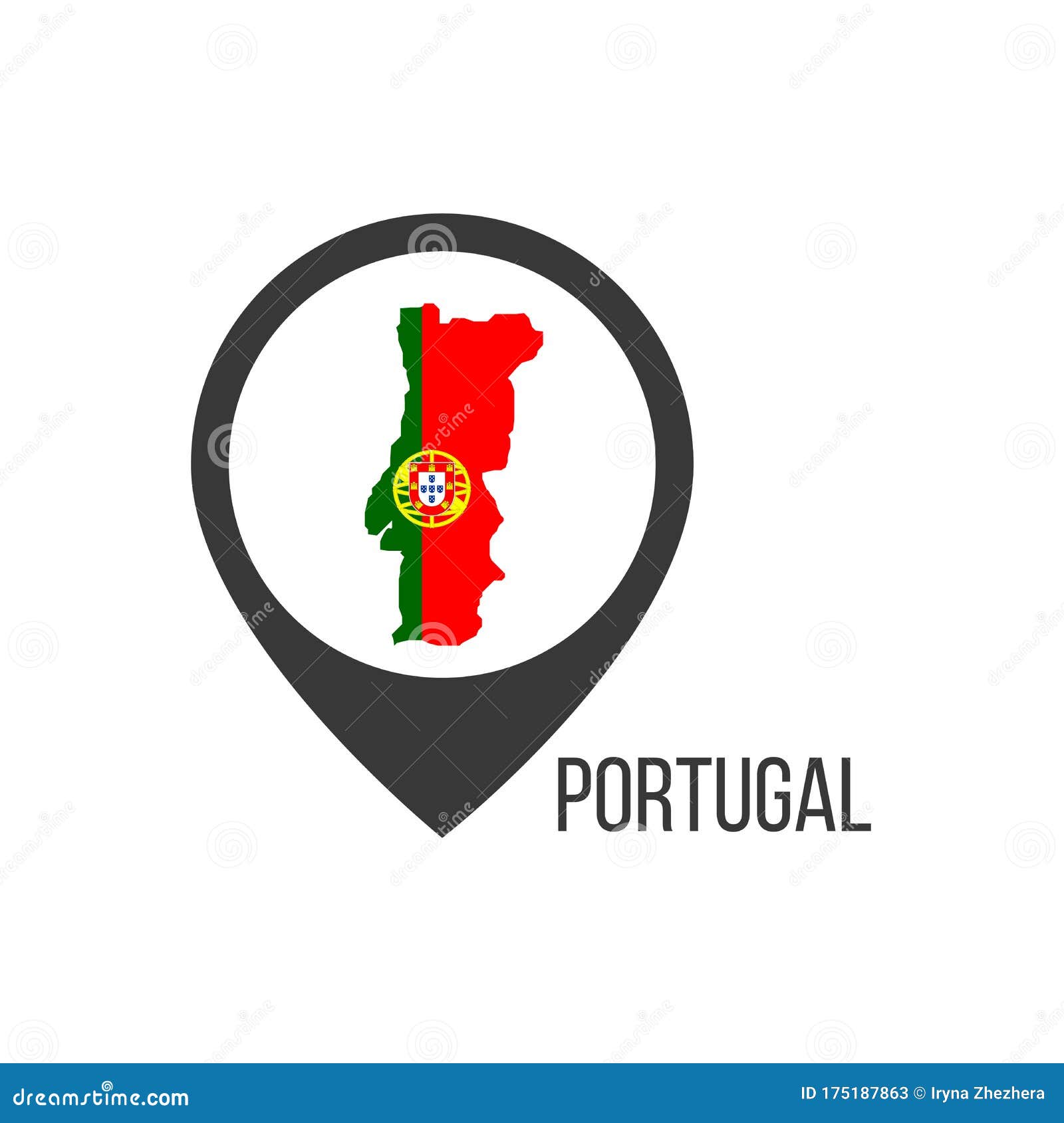 Premium Vector  Map pointer with contry portugal portugal flag vector  illustration