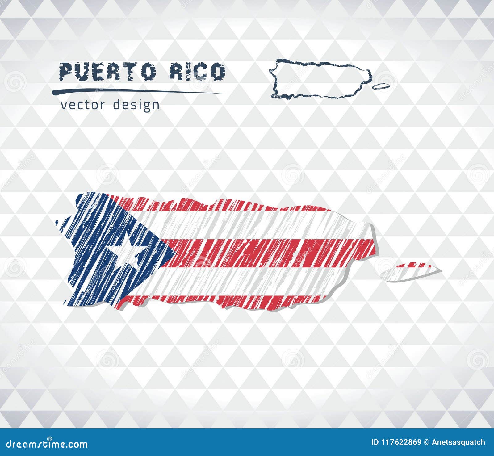 Map Of Puerto Rico With Hand Drawn Sketch Pen Map Inside Vector Illustration Stock Vector Illustration Of Outline Edge