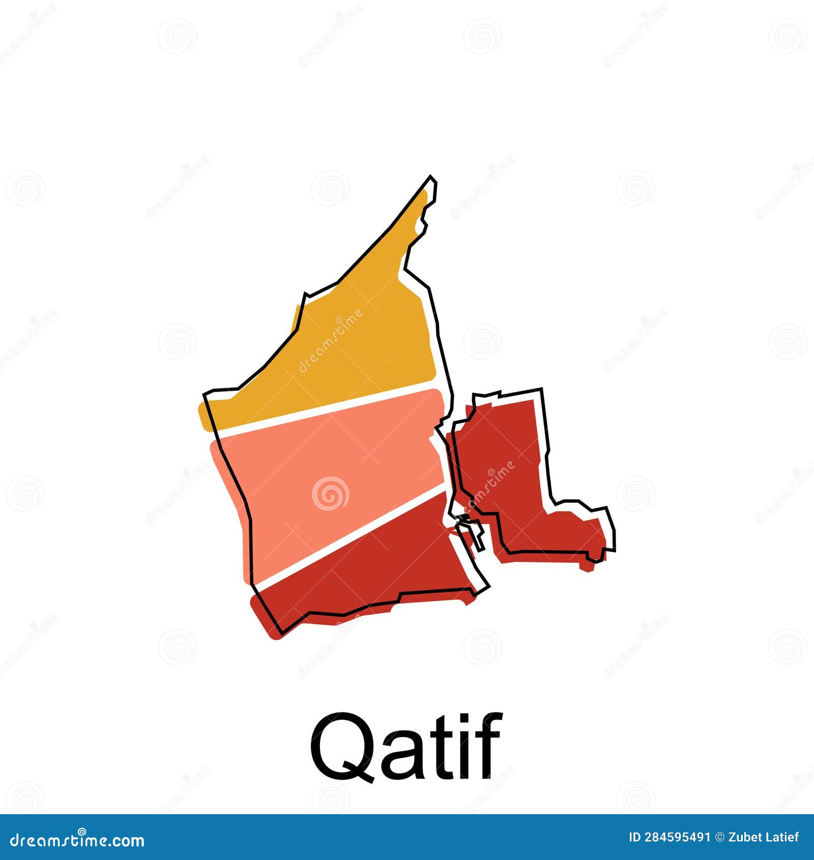map of qatif  template, world map international  template with outline graphic sketch style  on white