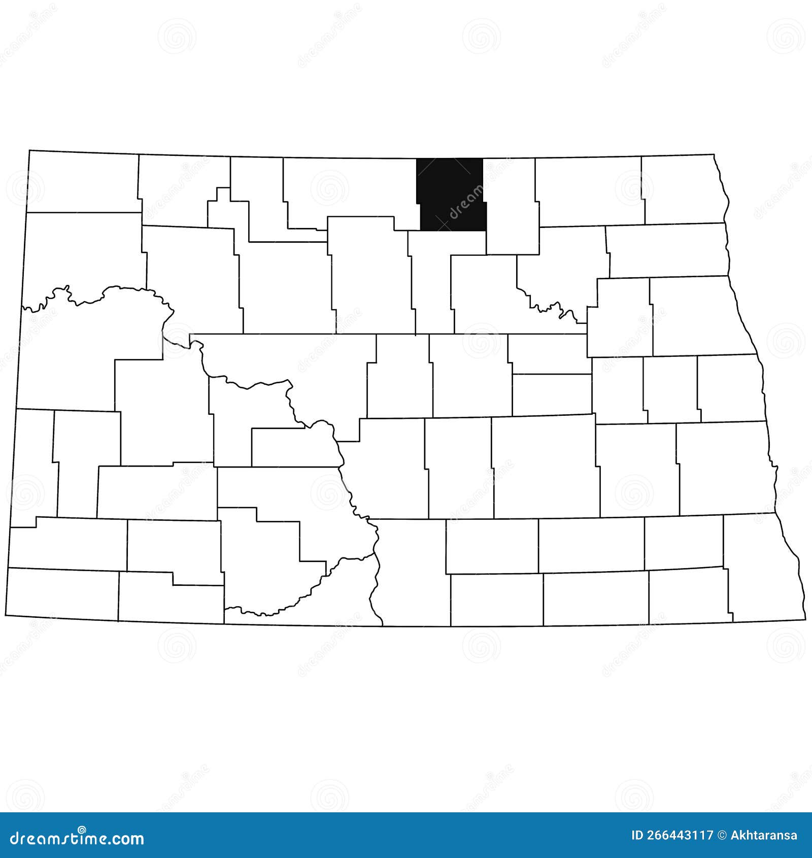 Rolette County North Dakota Mugshot Zone Map of Rolette County in North Dakota State on White Background. Single