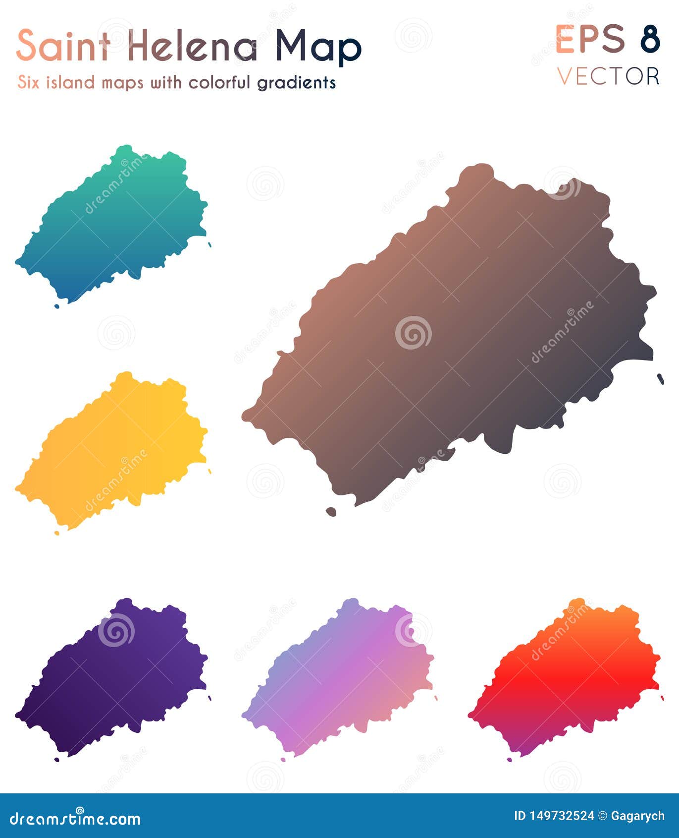 map of saint helena with beautiful gradients.