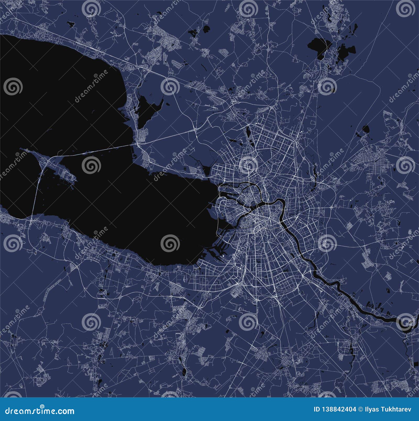 Map Saint Petersburg, Russia Stock Illustration Illustration of