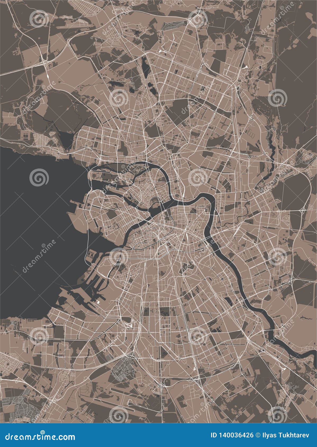 Map Saint Petersburg, Russia Stock Illustration Illustration of
